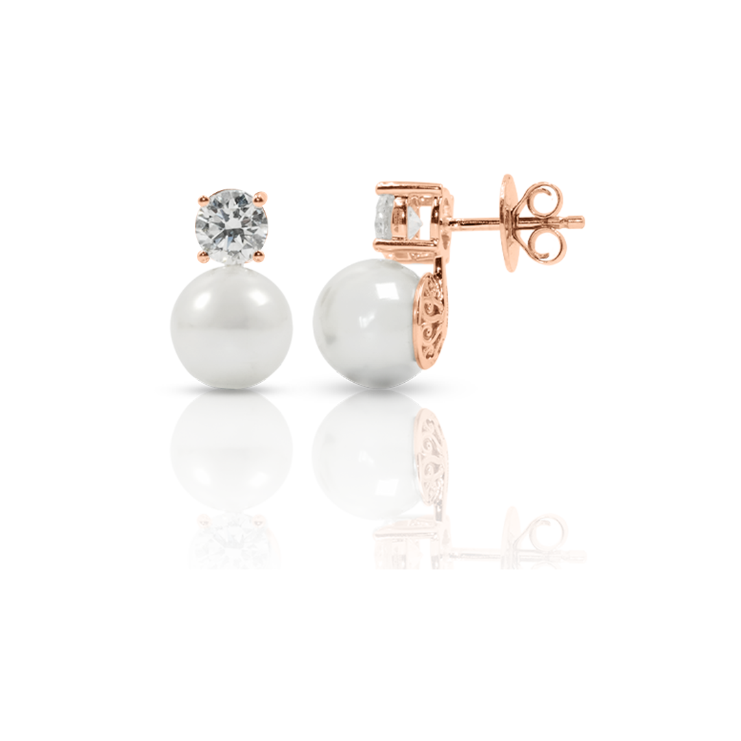 Pearl Radiance Diamond Earrings