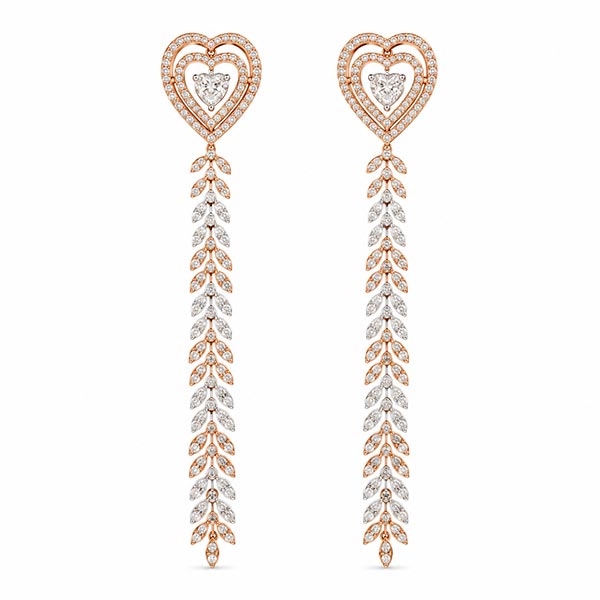 Elara Heart & Round Lab Grown Diamond Earrings