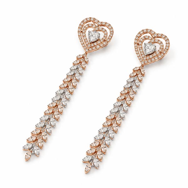 Elara Heart & Round Lab Grown Diamond Earrings