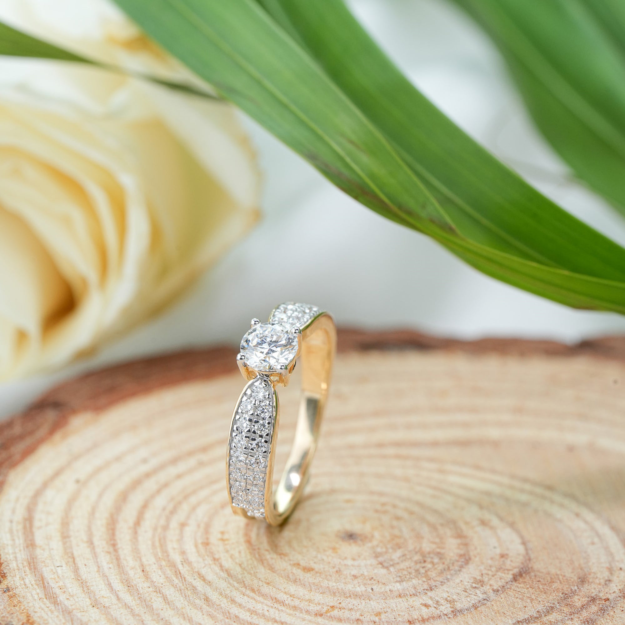 Round Cut Solitaire Lab Grown Diamond Ring in 14KT gold - Blu Diamonds