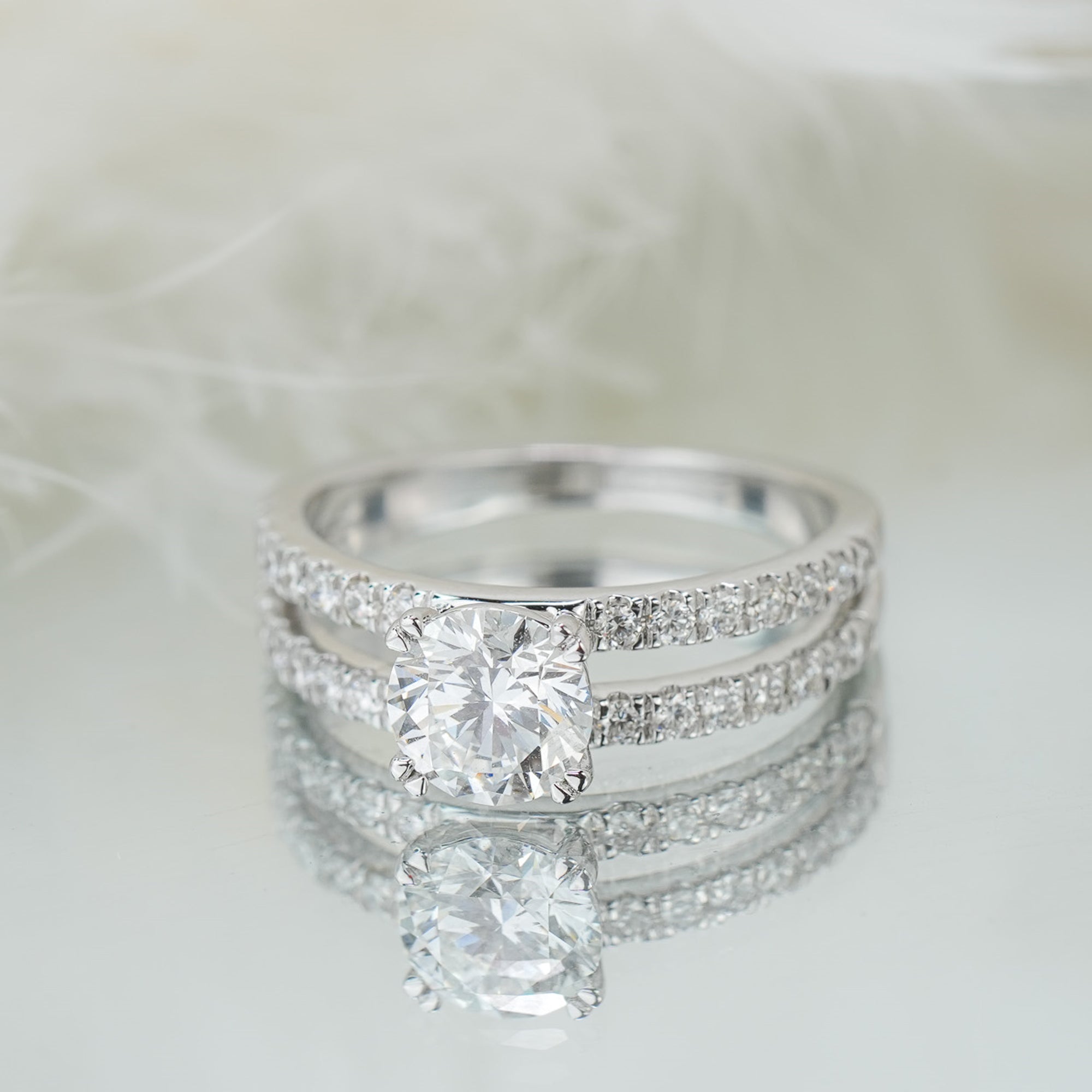Eternal Love Solitaire Lab Grown Diamond Ring - 14 Kt White Gold