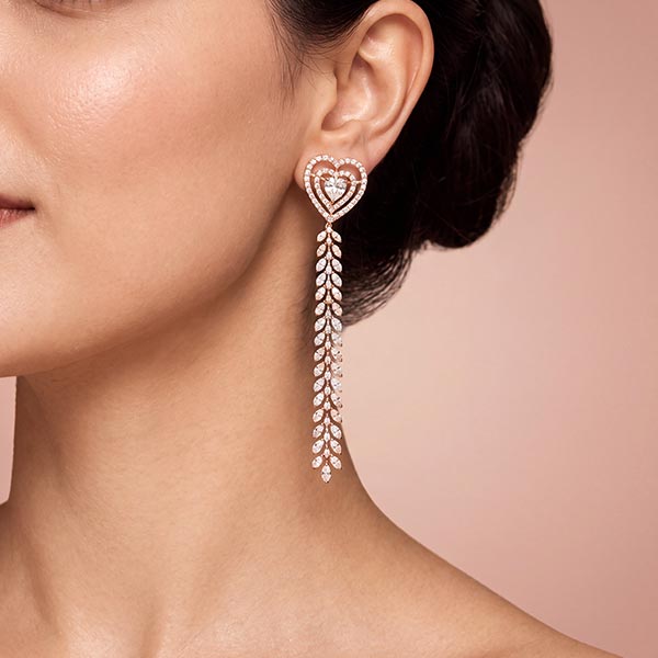 Elara Heart & Round Lab Grown Diamond Earrings