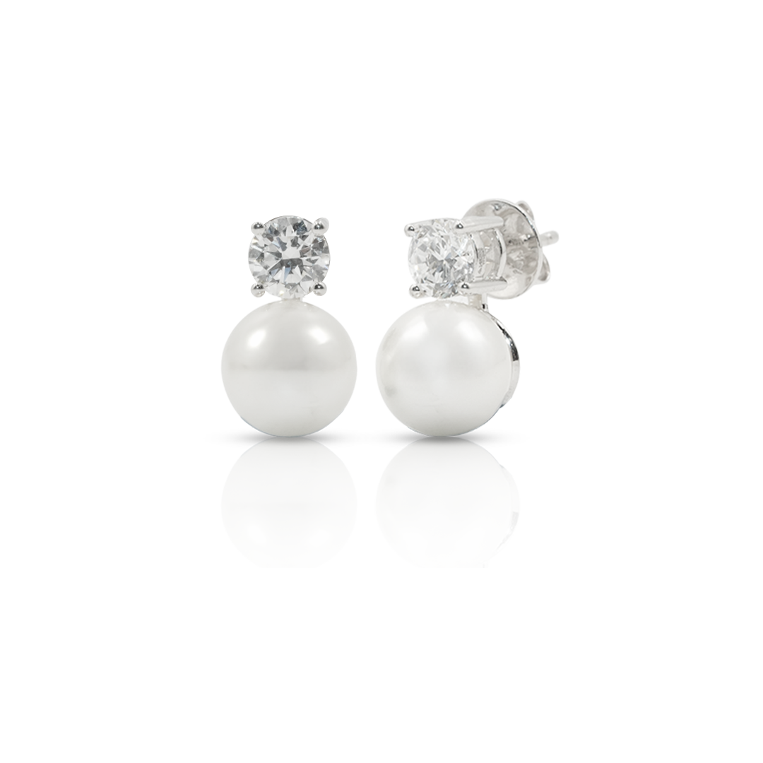 Pearl Radiance Diamond Earrings