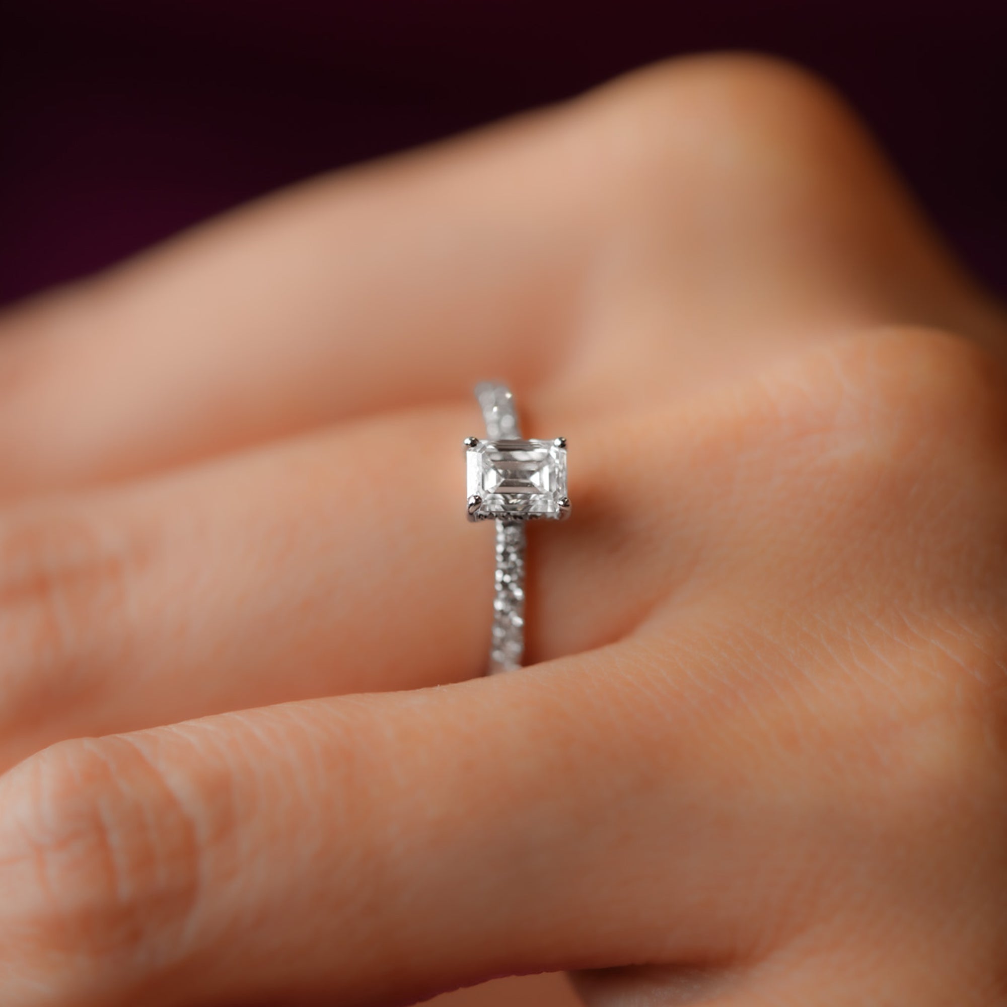 1.07 Ct Solitaire Lab Grown Diamond Ring For Women in 14Kt Gold - Blu Diamonds