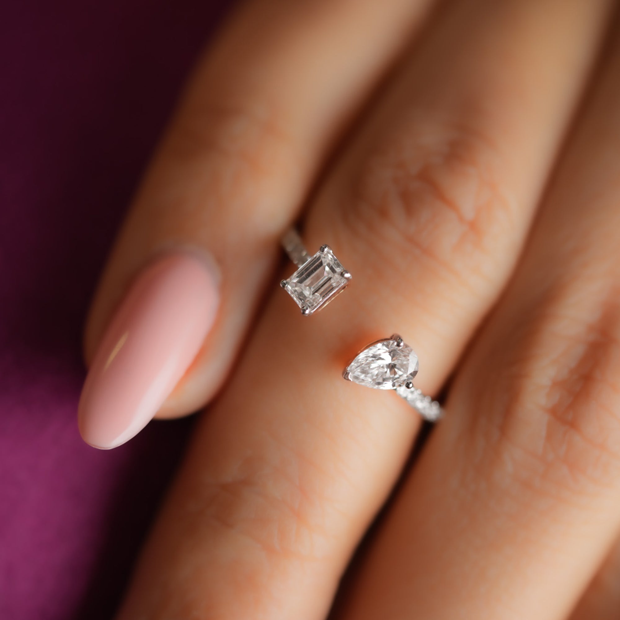 Women wearing Charisma Solitaire Lab Grown Diamond Ring 