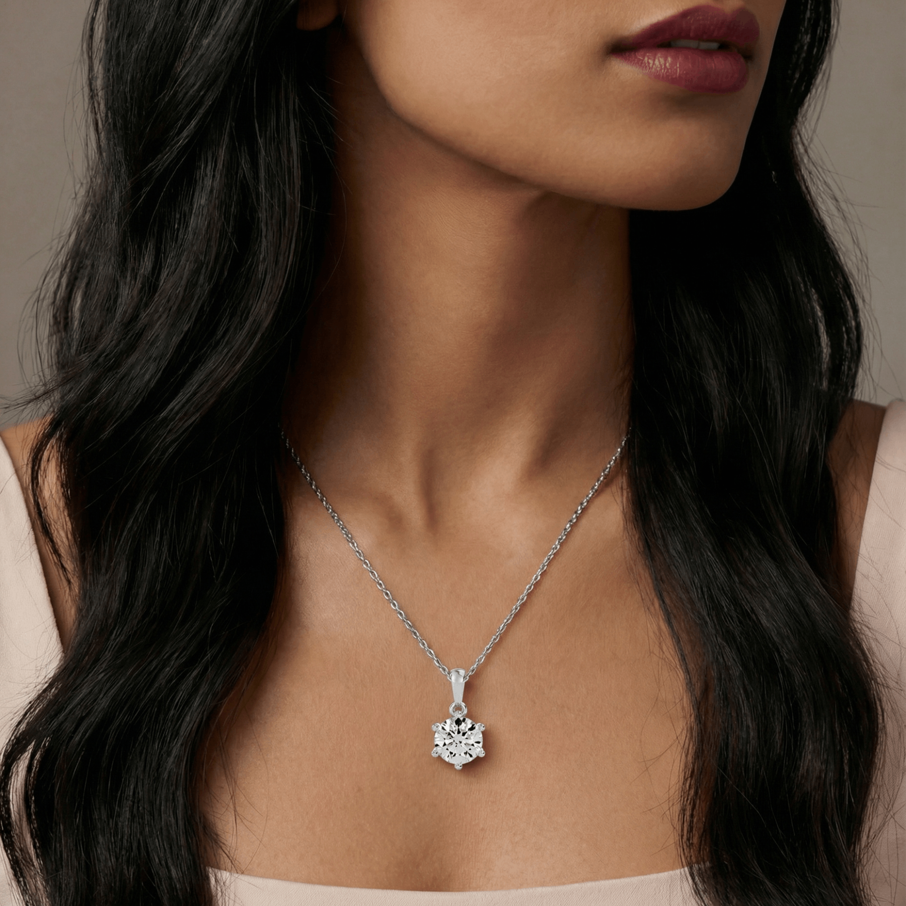 Circle of Light Solitaire Lab Grown Diamond Pendant