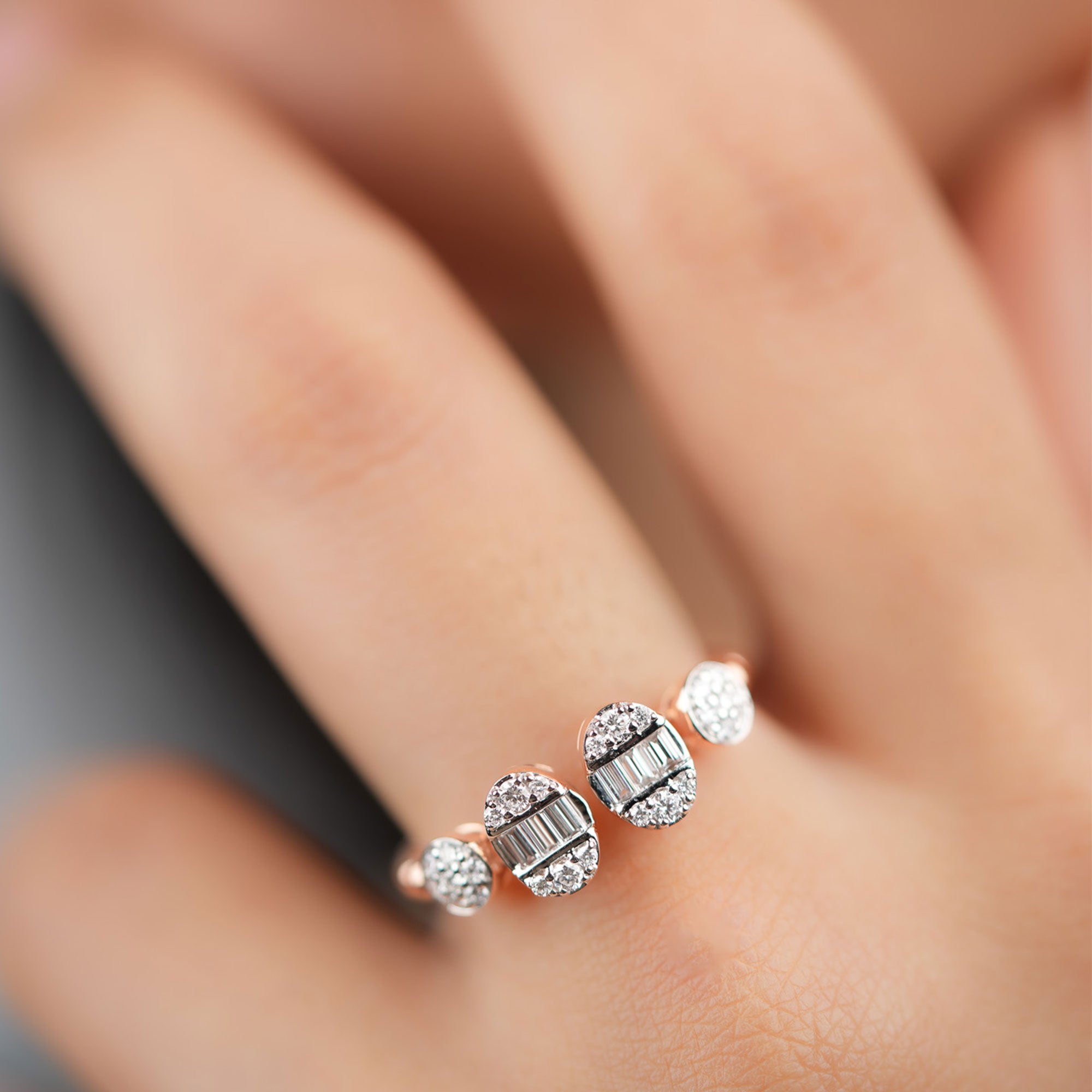 Womens Rose Gold Diamond Promise Ring