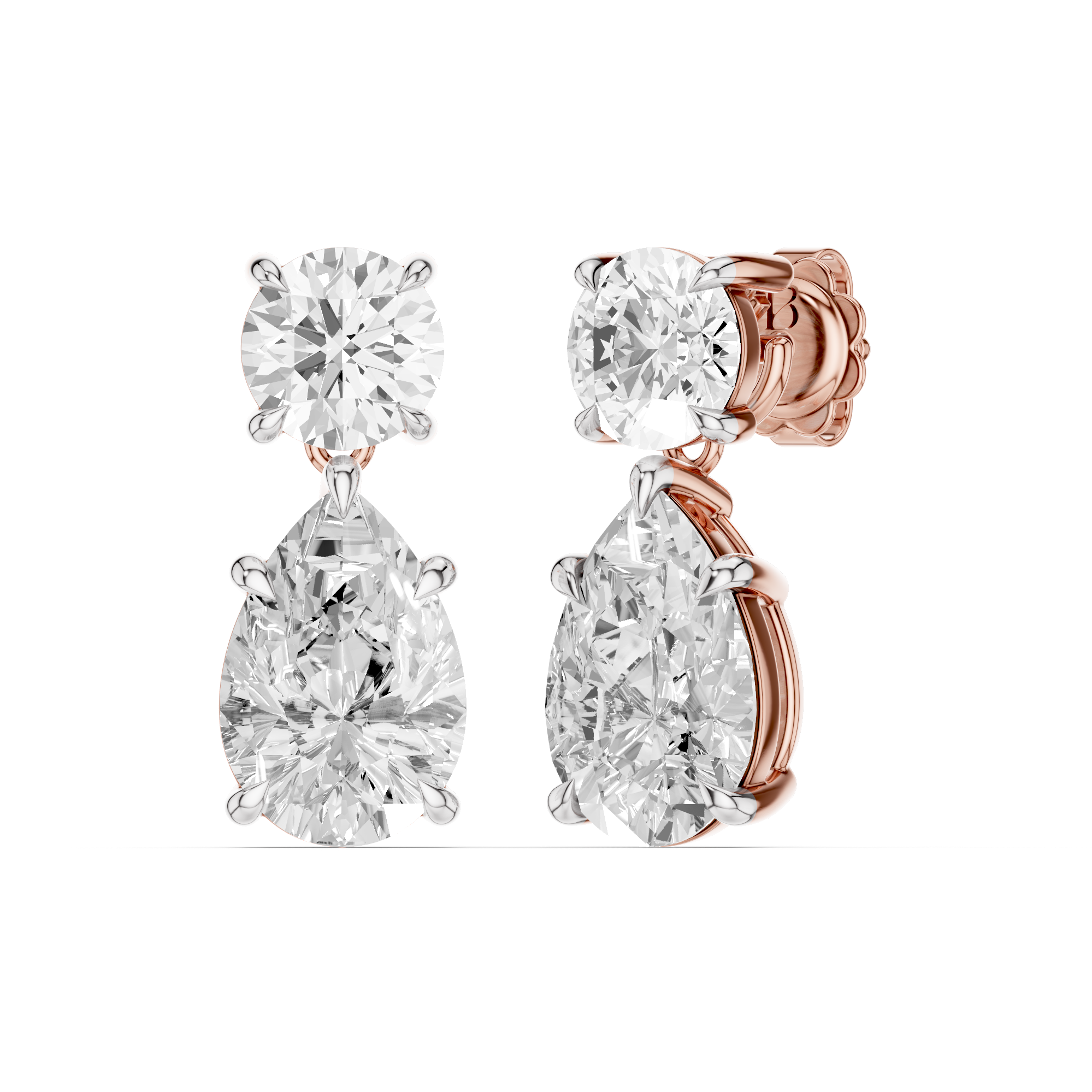 Opaline Pear Lab Grown Diamond Dangles Earrings