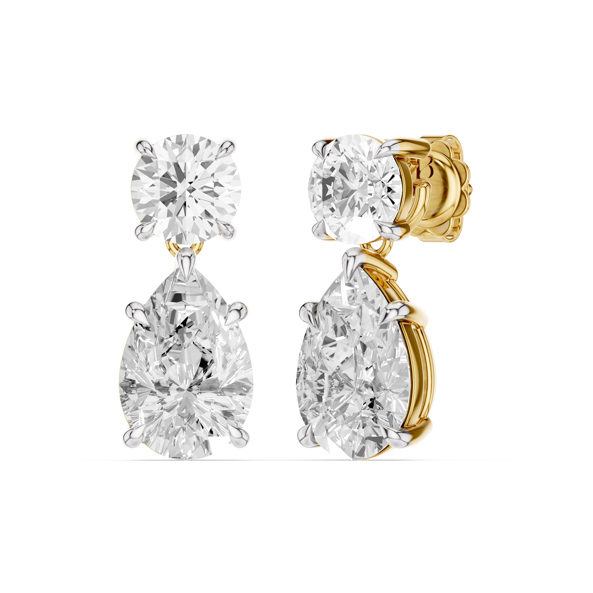 Opaline Pear Lab Grown Diamond Dangles Earrings