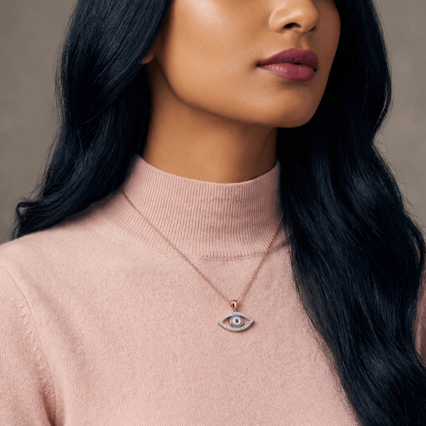 Ethereal Evil Eye Lab Grown Diamond Pendant