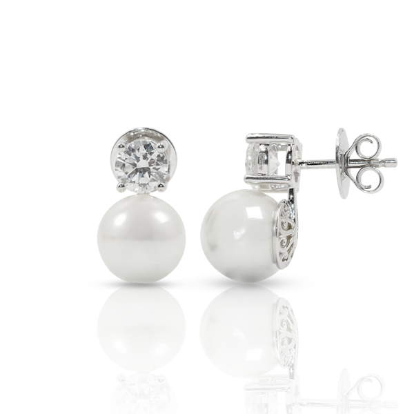 Pearl Radiance Diamond Earrings