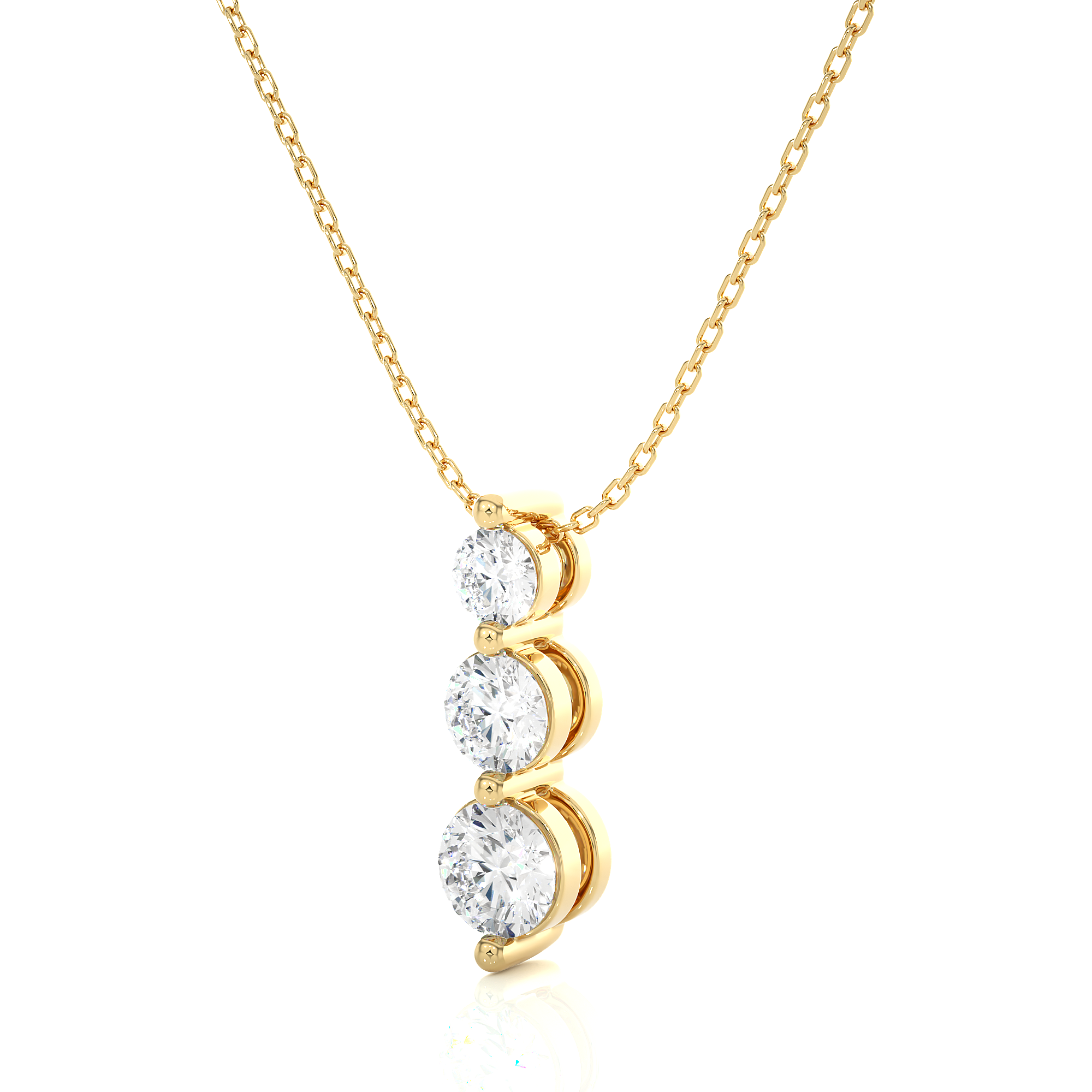 0.84Ct Round Cut Diamond Pendant in Yellow Gold - Blu Diamonds