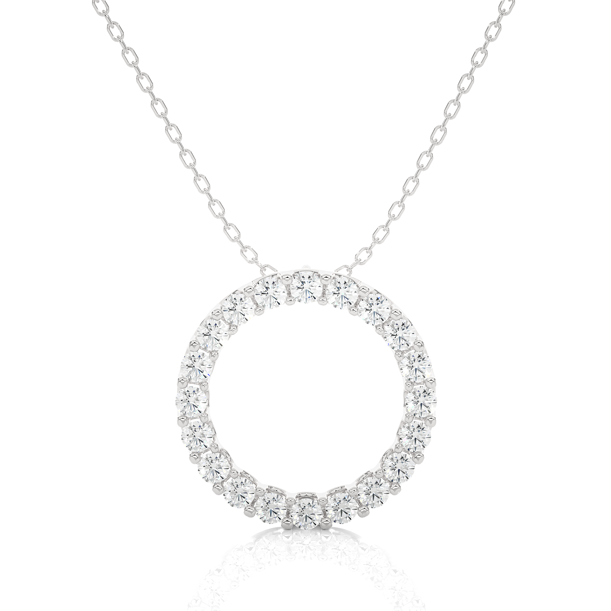 White Gold 1.64Ct Round Cut Diamond Pendant - Blu Diamonds