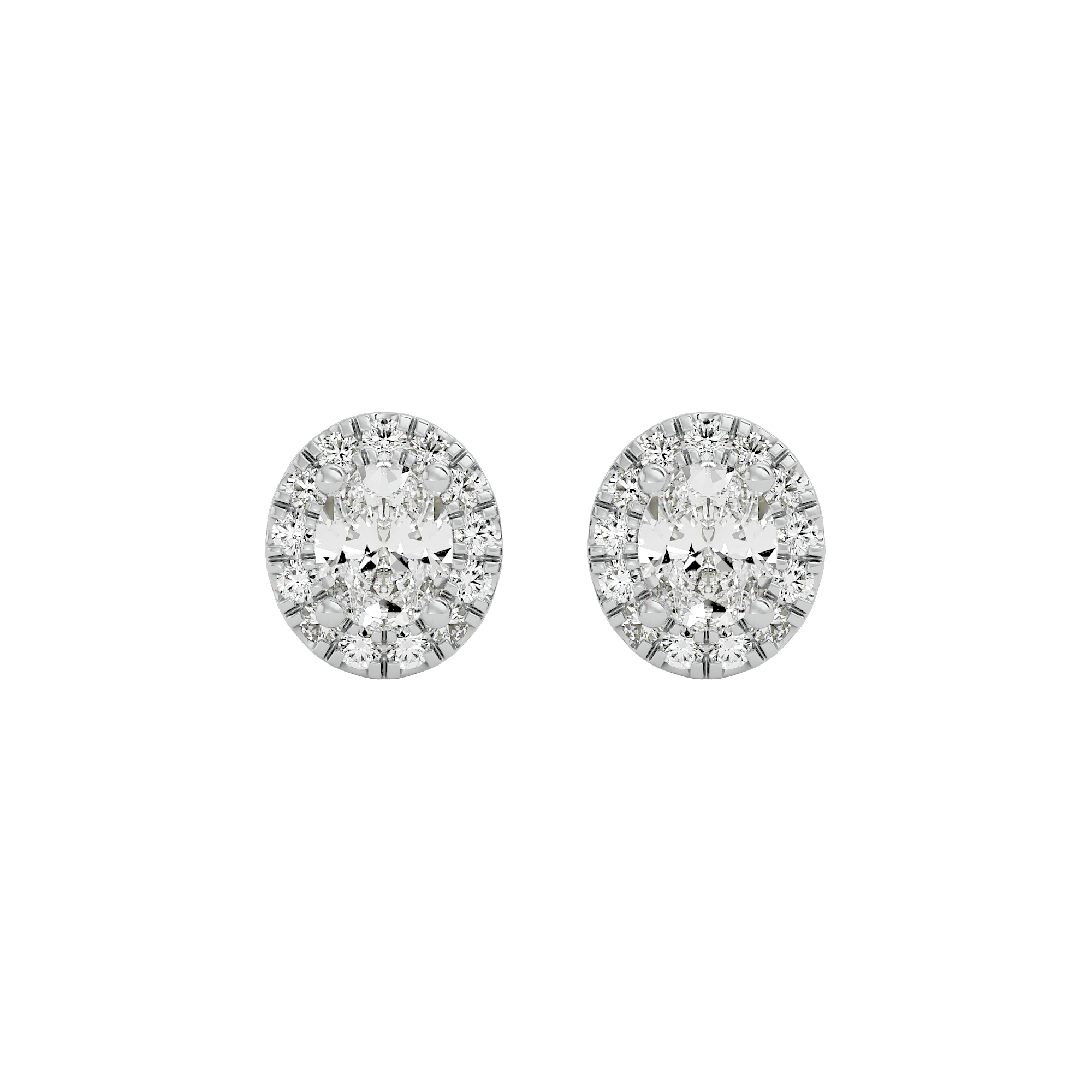 0.23Ct Round Cut Diamond Earring 14Kt White Gold - Blu Diamonds