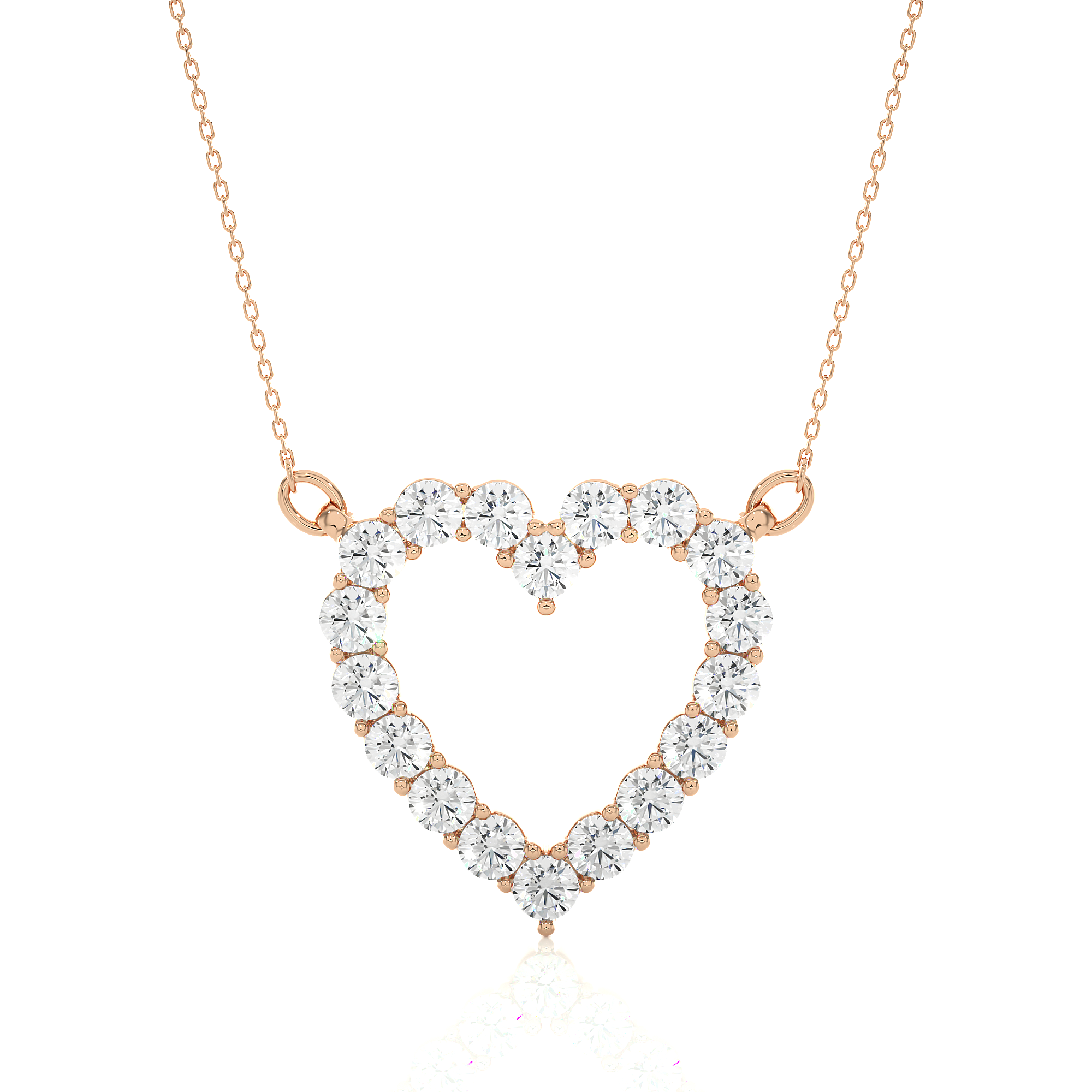 Rose Gold 0.46Ct Round Cut Diamond Pendant - Blu DIamonds