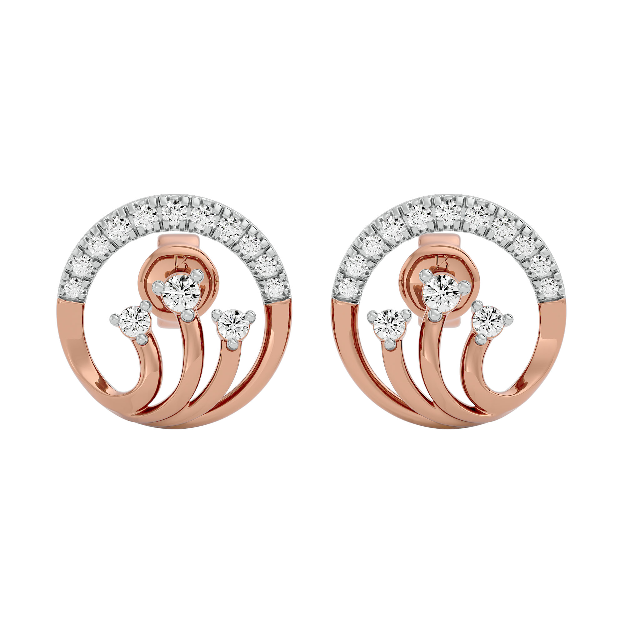 Ethereal Crescent Lab Grown Diamond Earrings