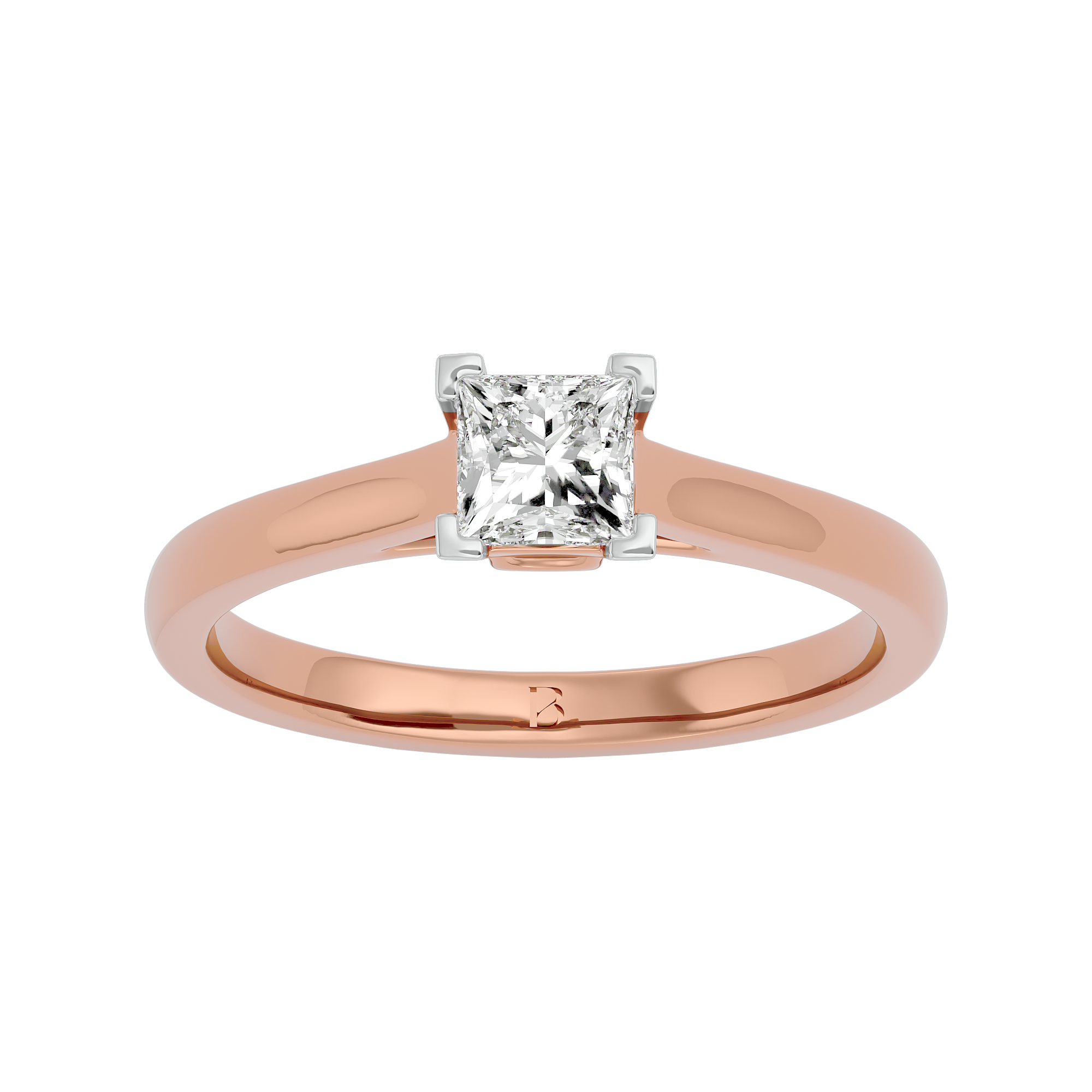 Solitaire Lab Grown Diamond Ring in 14Kt Rose Gold