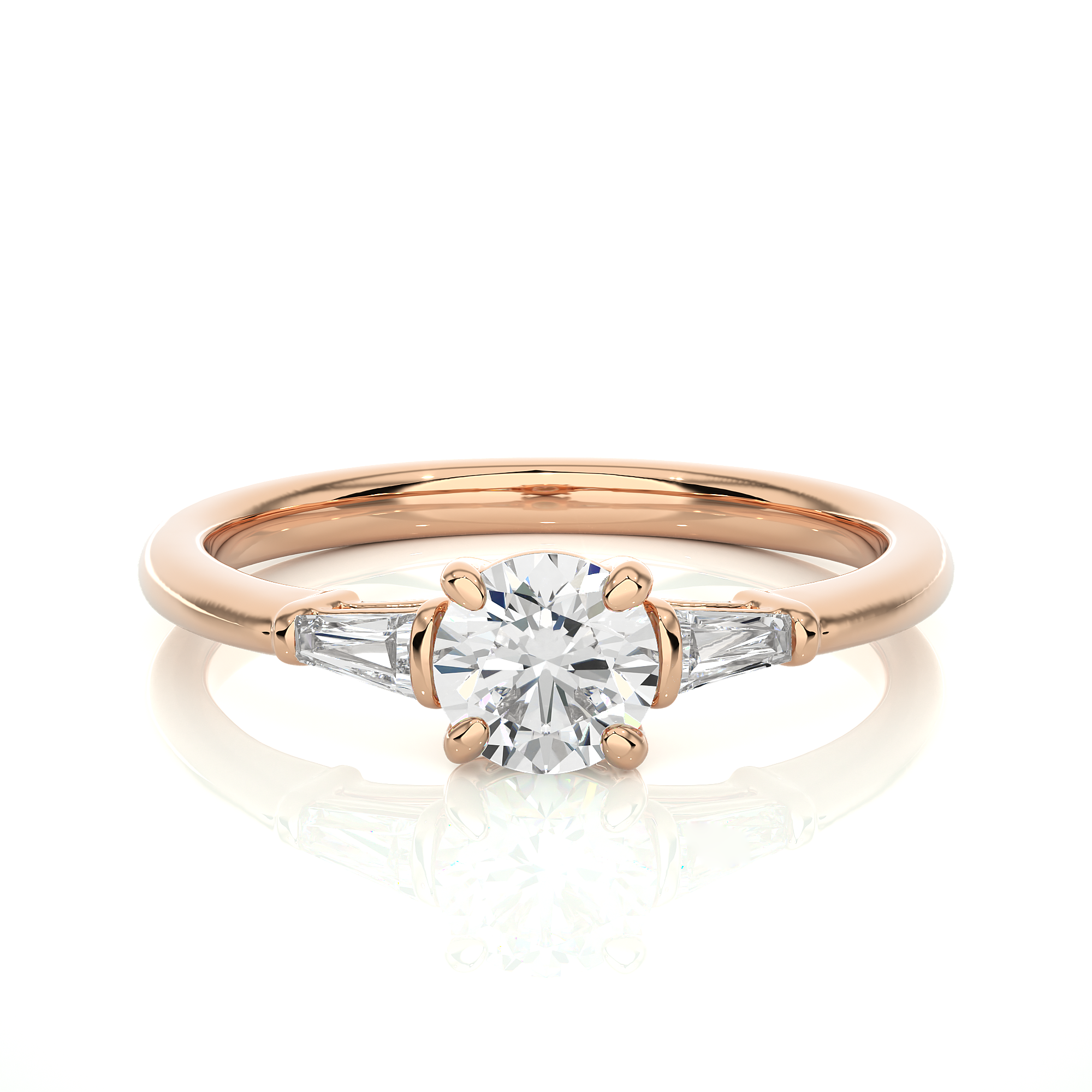 Triad Solitaire Lab Grown Diamond Ring