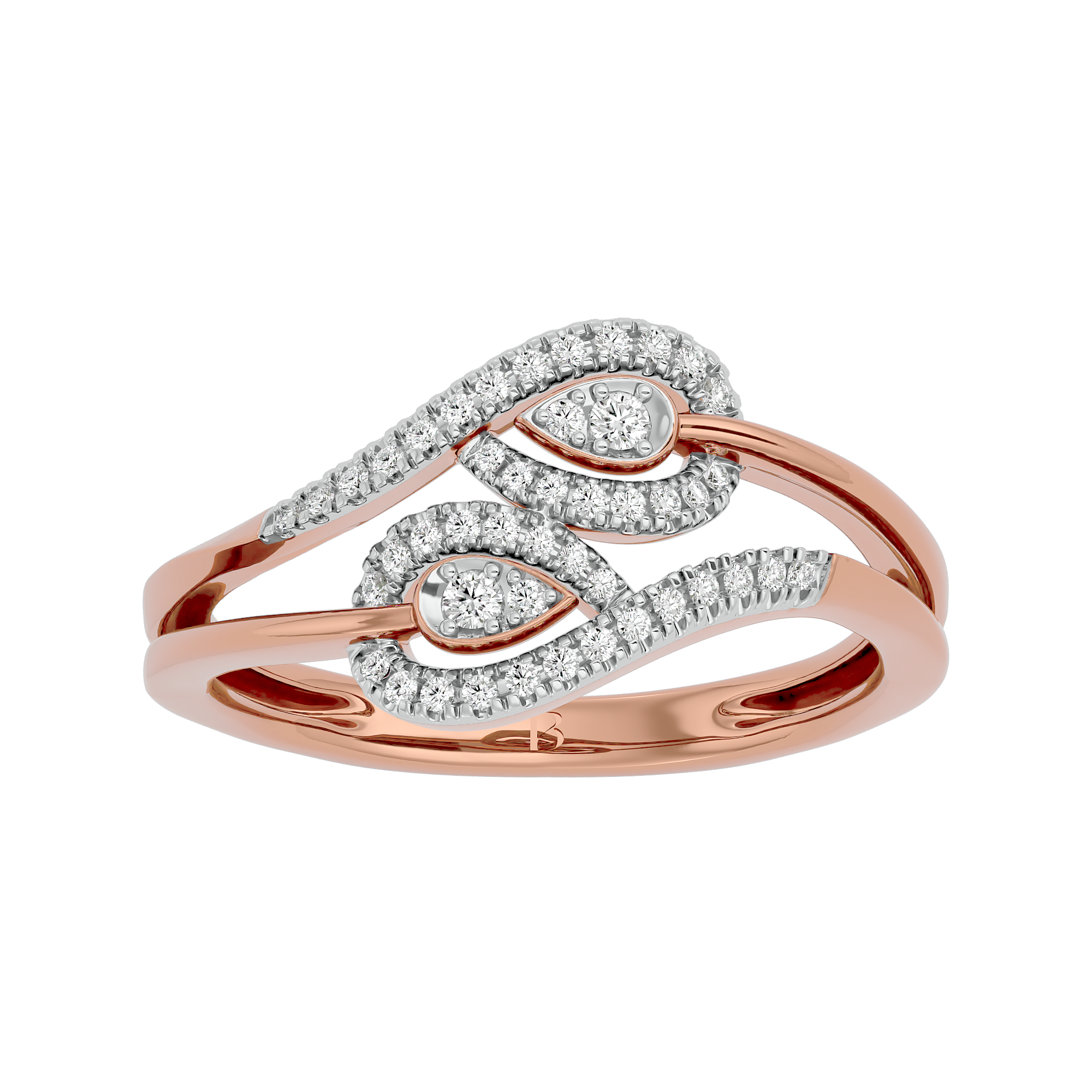 0.24 Ct Round Cut Promise Ring Rose Gold - Blu Diamonds