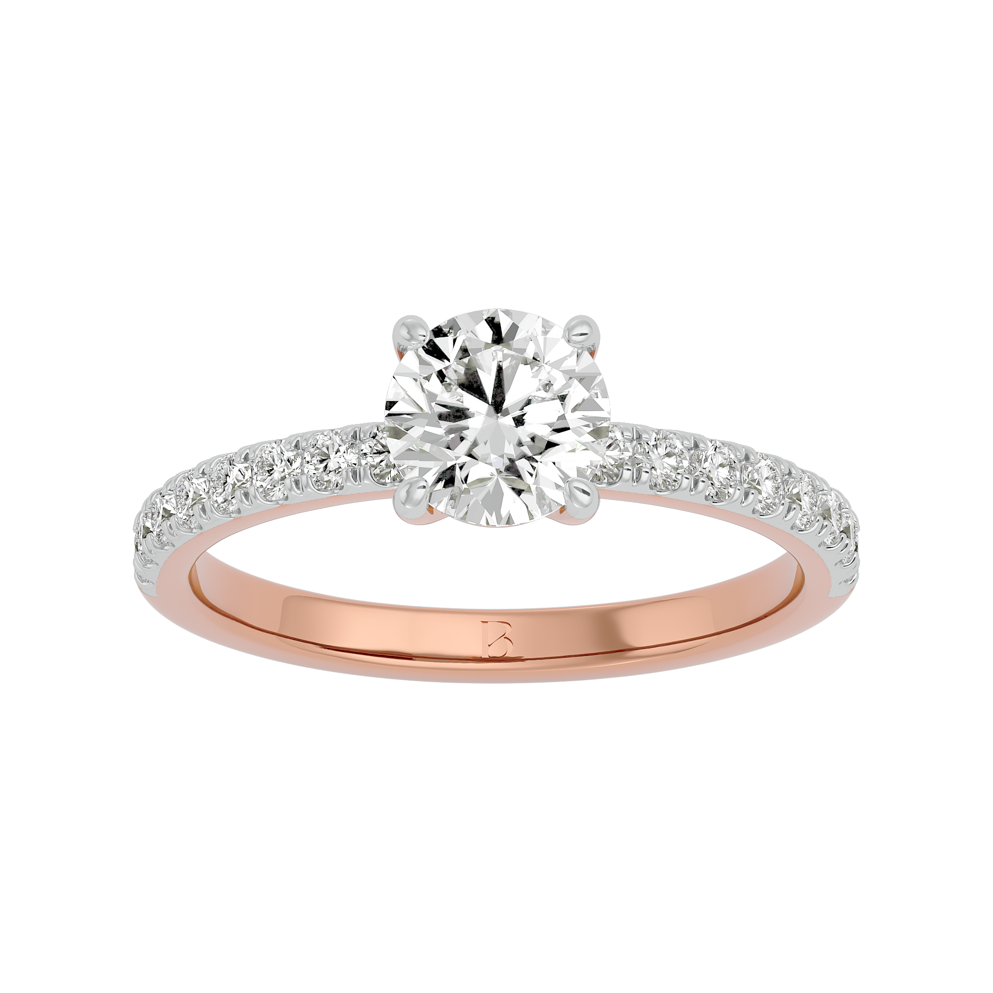 Round Cut Solitaire Lab Grown Diamond Ring in Rose Gold