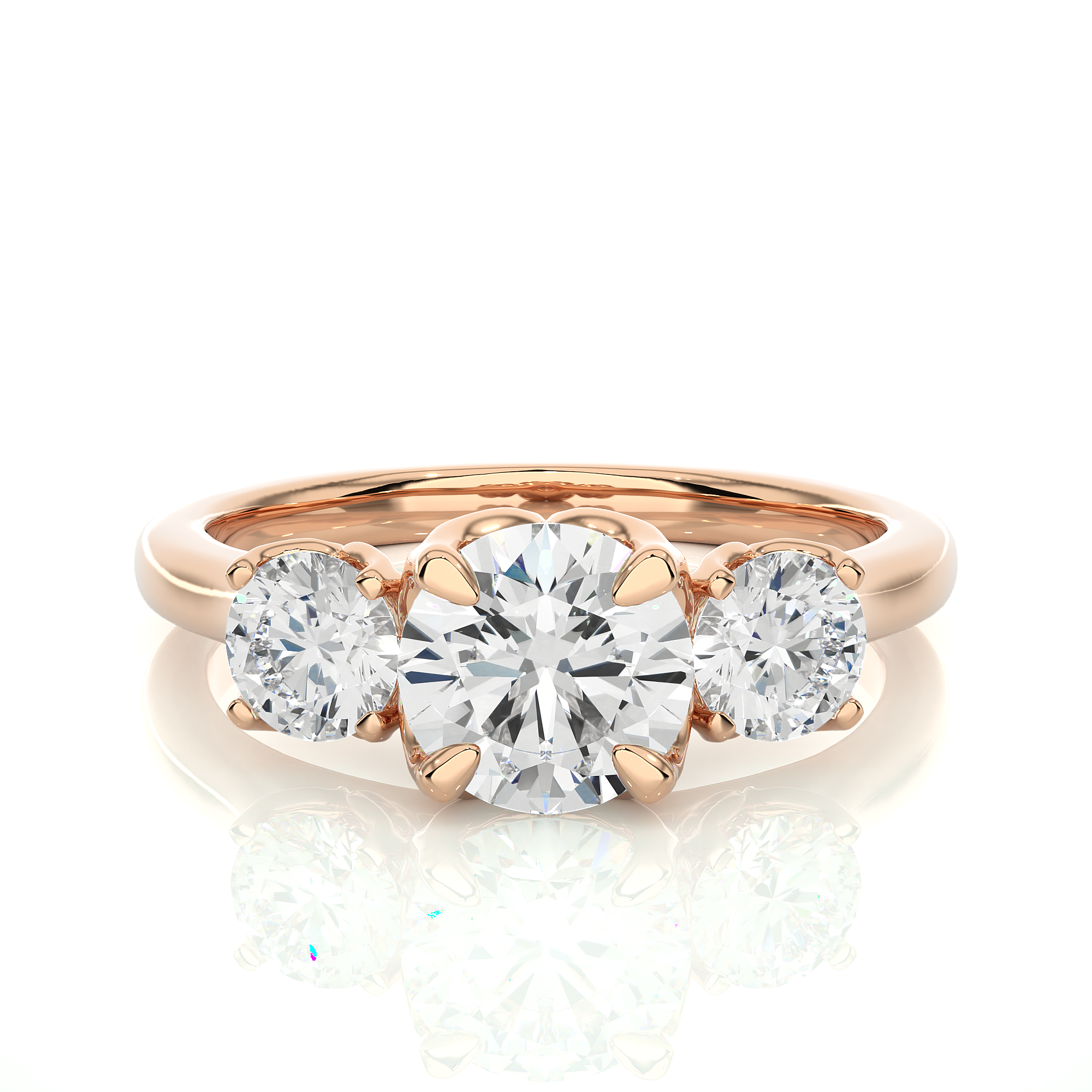 Trinet Solitaire Lab Grown Diamond Ring