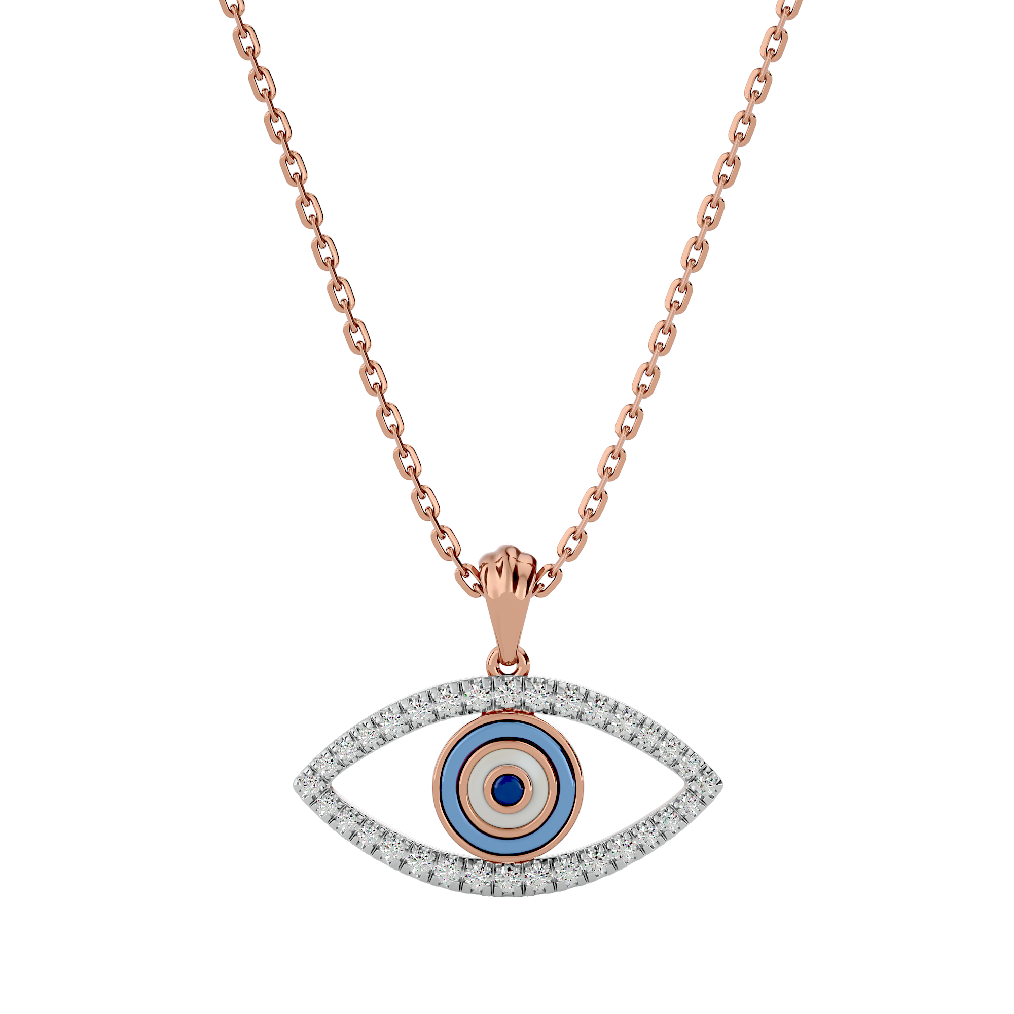 Ethereal Evil Eye Lab Grown Diamond Pendant