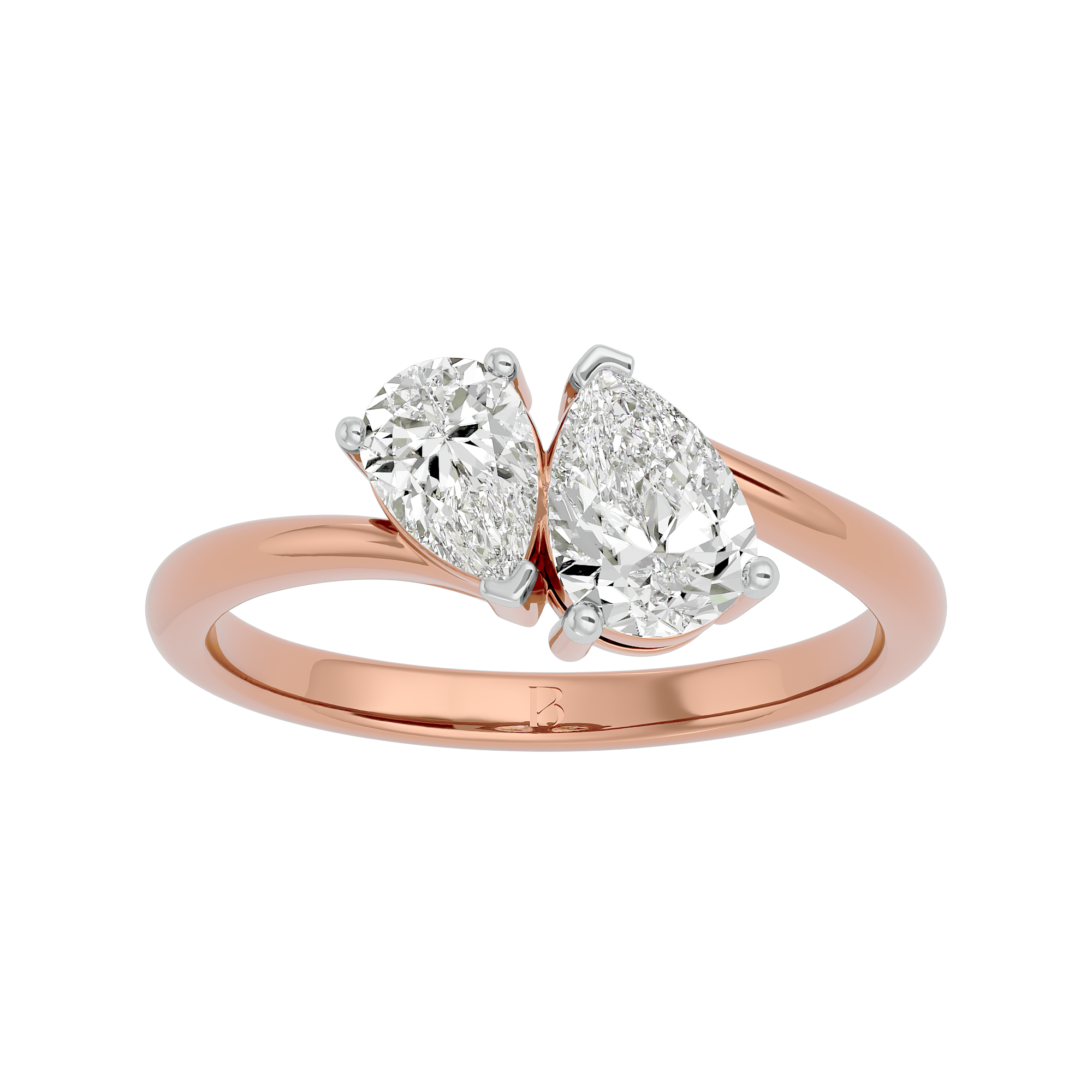 Solitaire Lab Grown Diamond Ring -14 Kt Rose Gold - Blu Diamonds