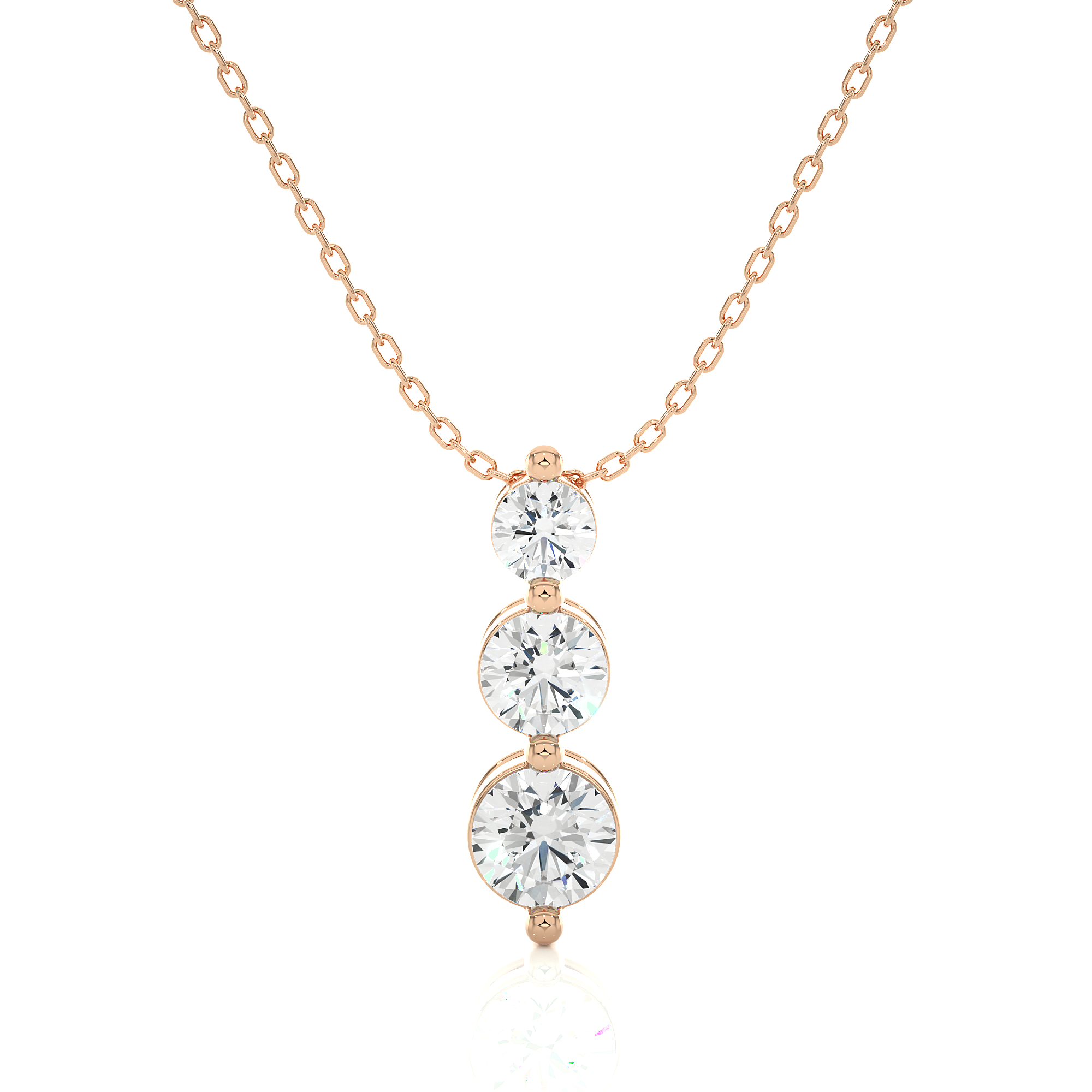 0.84Ct Round Cut Diamond Pendant in Rose Gold - Blu Diamonds