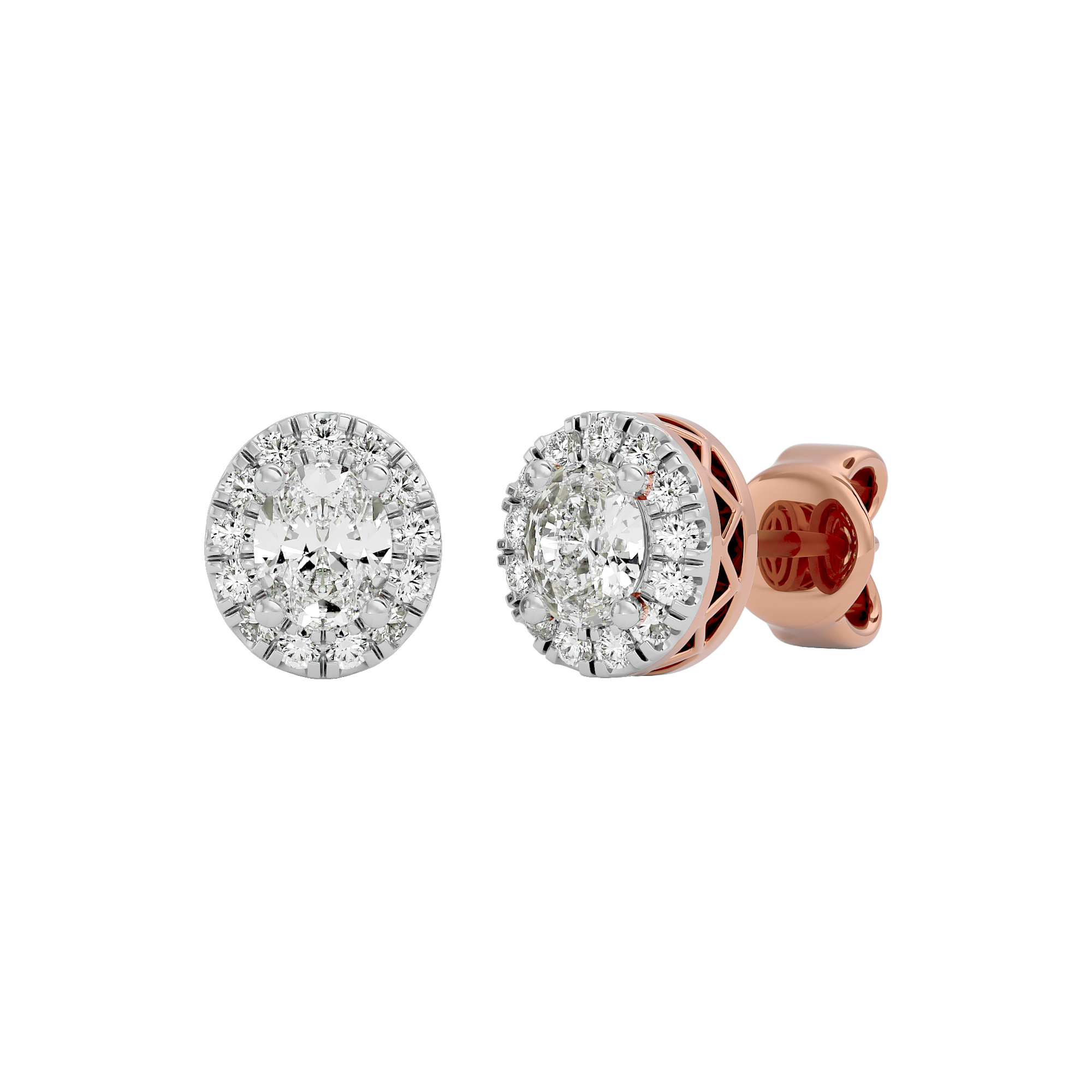 0.23Ct Round Cut Diamond Earring in Rose Gold - Blu Diamonds