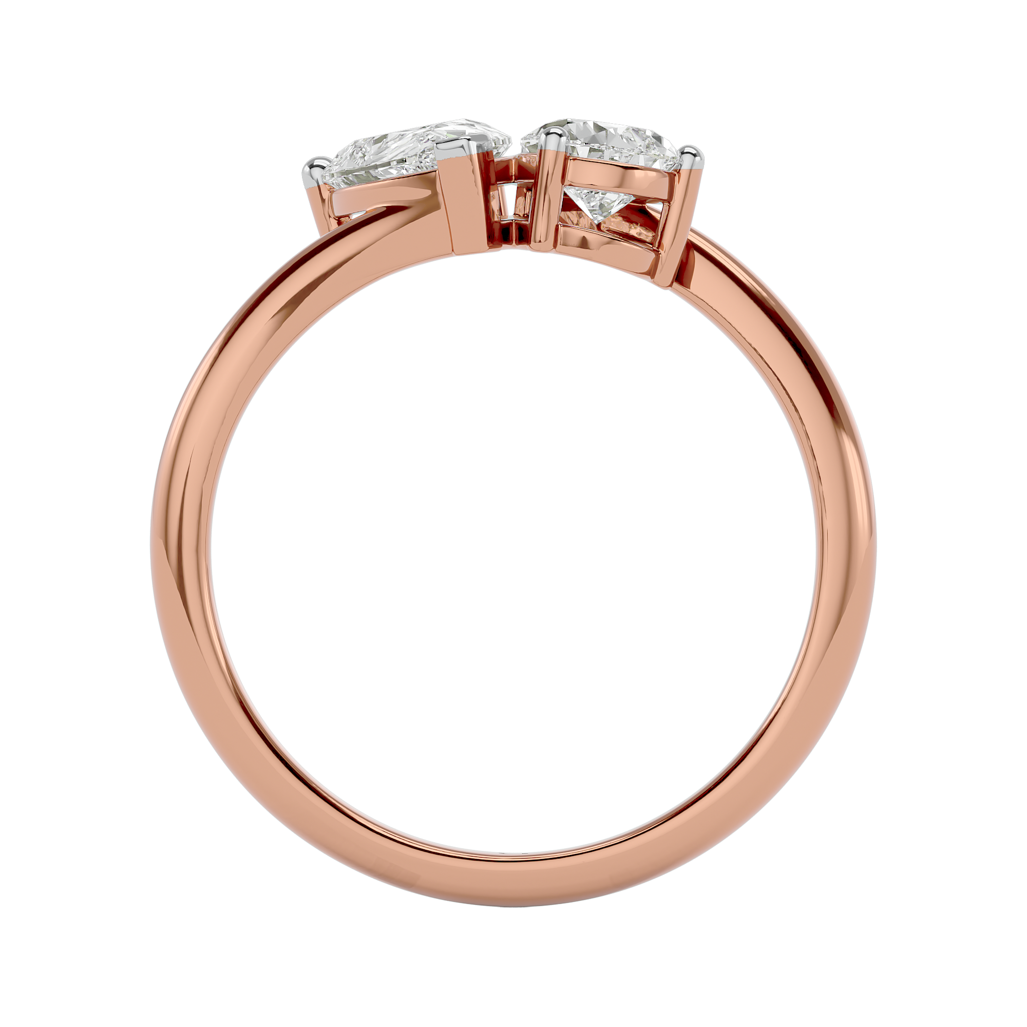 Lab Grown Solitaire Diamond Ring - 14 KT Rose Gold Metal