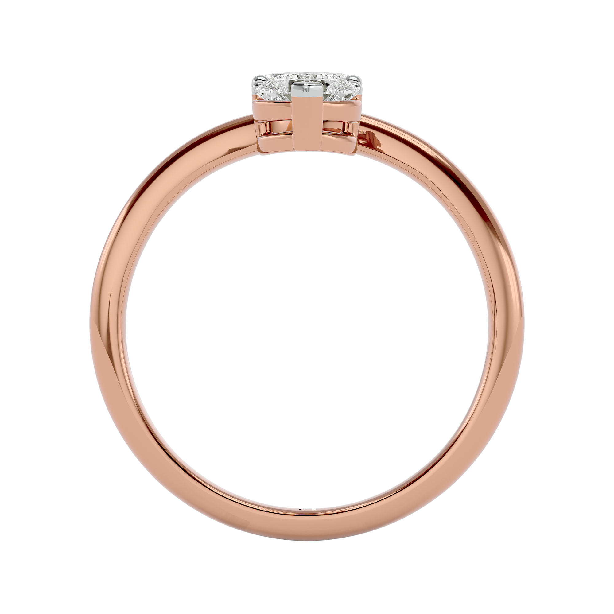 0.66Ct Heart Shaped Promise Ring in 14Kt Rose Gold - Blu Diamonds