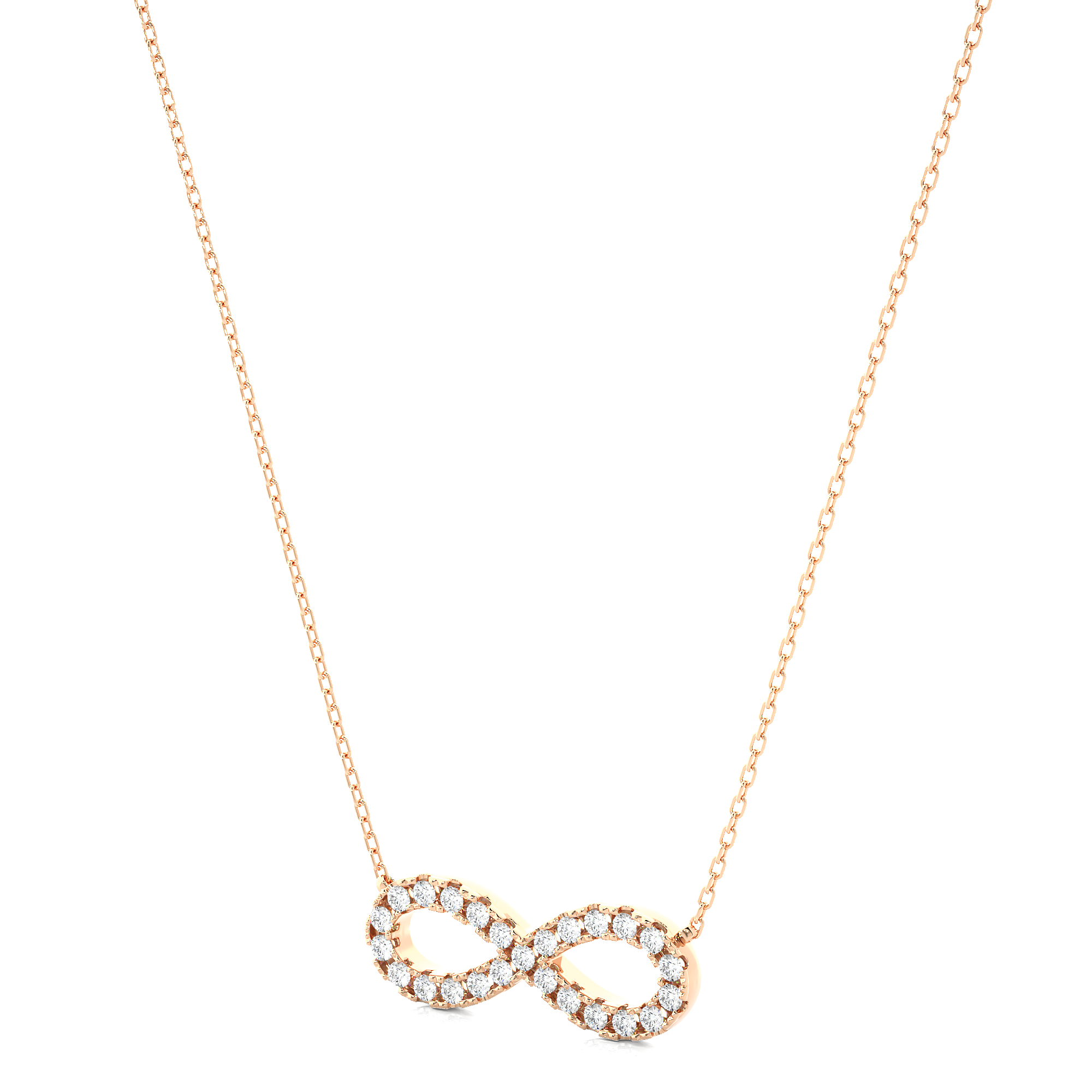 0.39Ct Round Infini Diamond Pendant in Rose Gold - Blu Diamonds