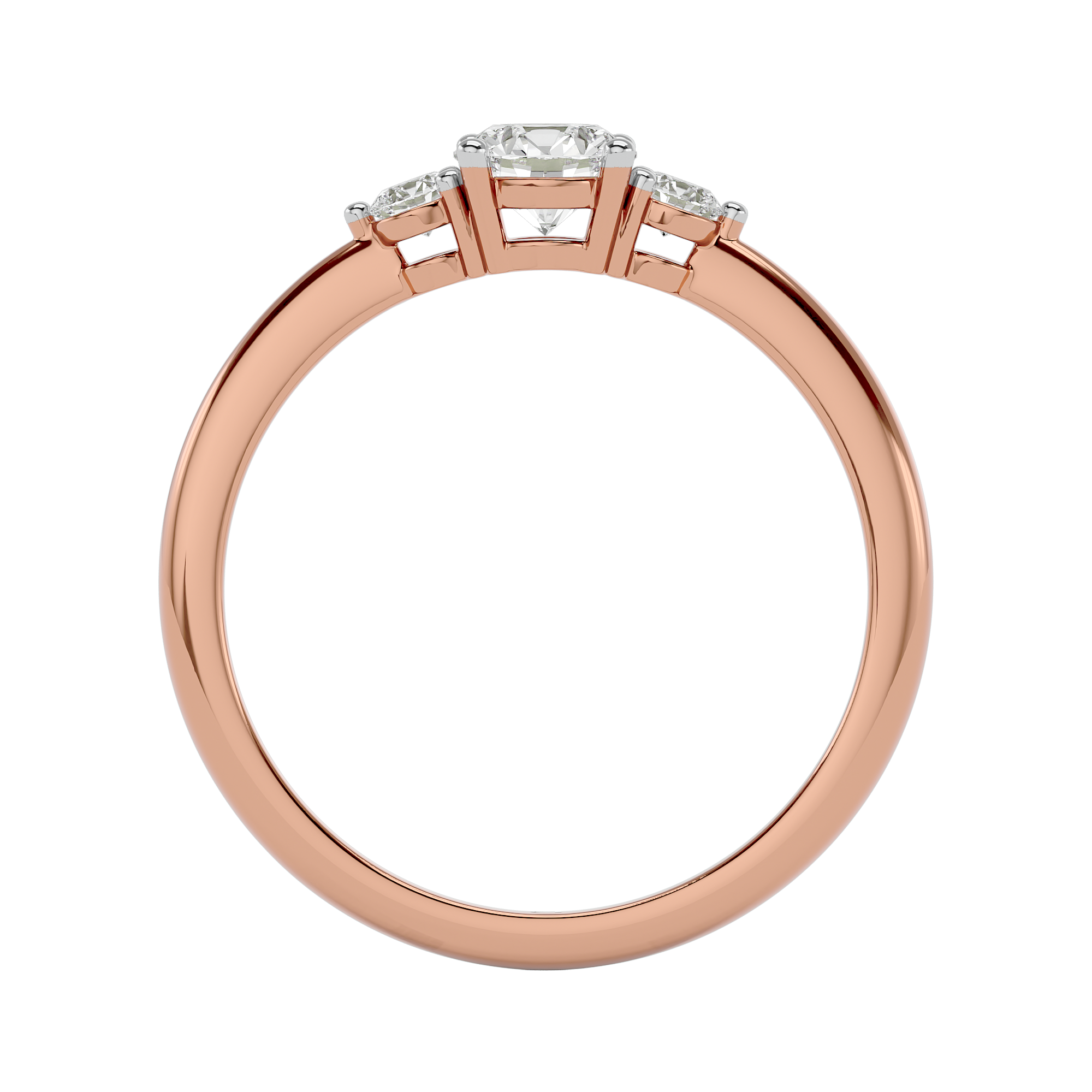 14Kt rose gold diamond solitaire ring by Blu Diamonds