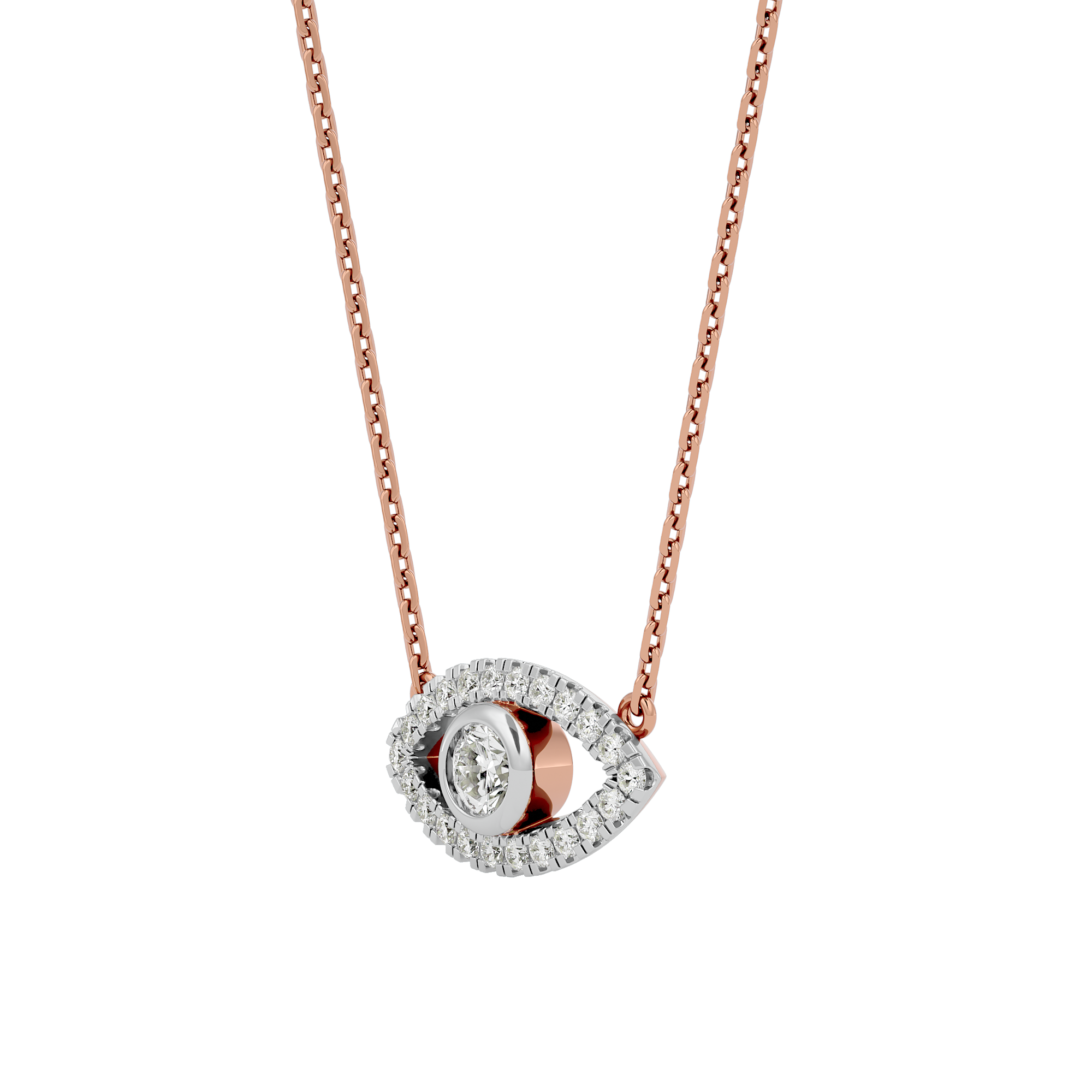 Evil Eye Solitaire Lab Grown Diamond Pendant