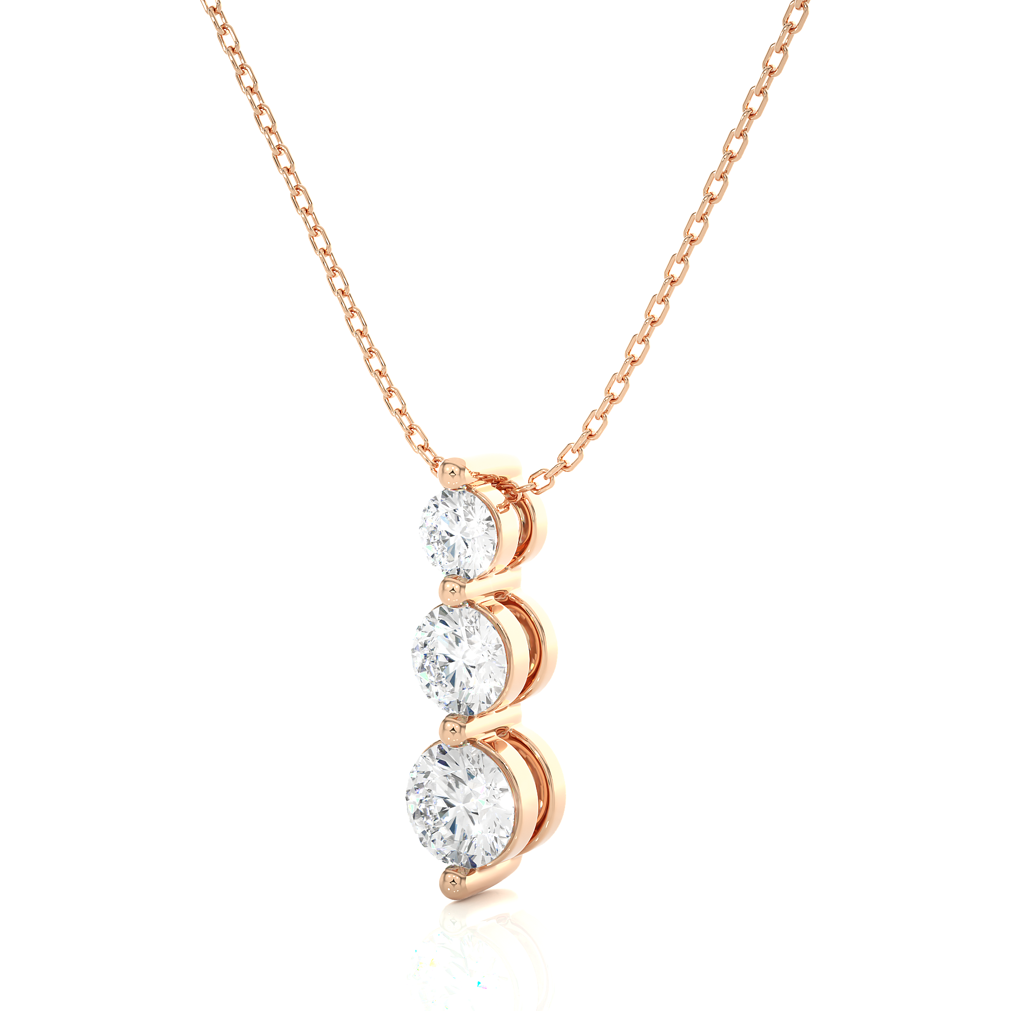 0.84Ct Round Cut Diamond Rose Gold Pendant - Blu Diamonds