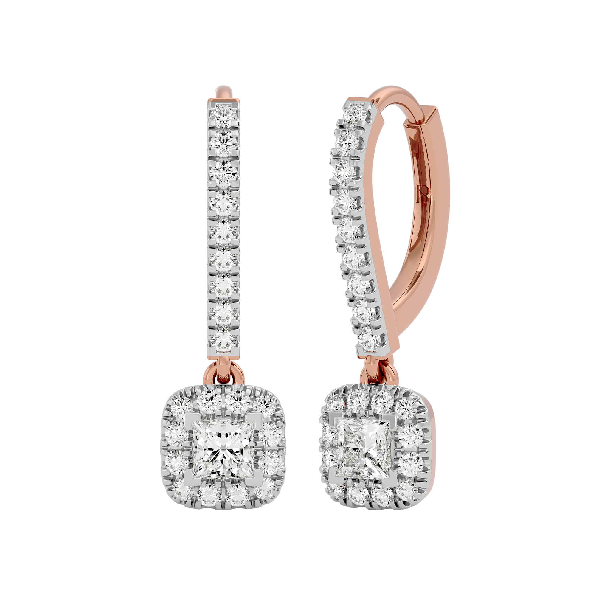 Timeless Princess Solitaire Lab Grown Diamond Earrings