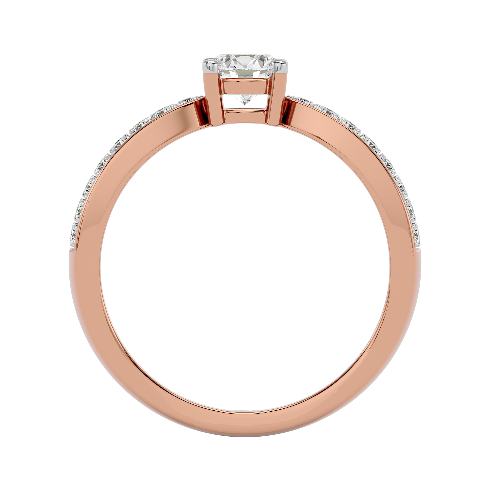0.63 Ct Solitaire Diamond Ring in Rose Gold - Blu Diamonds