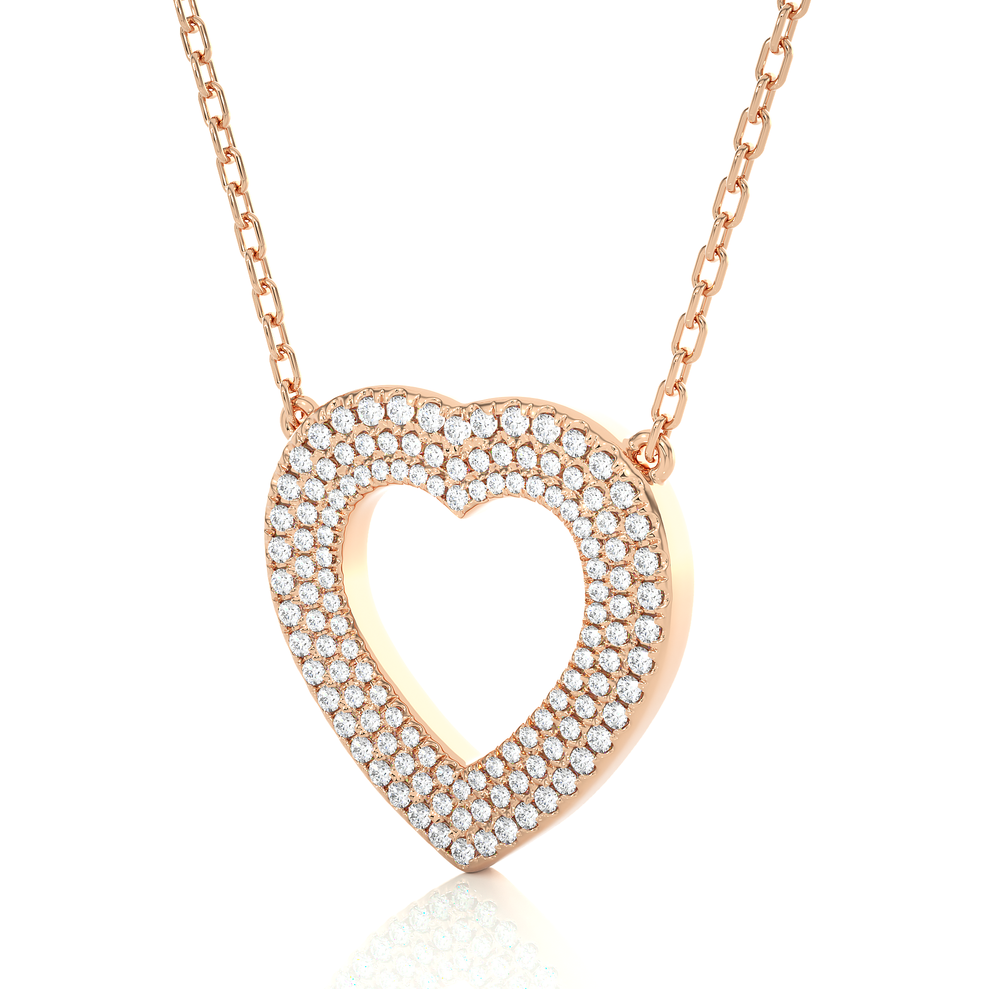 0.73Ct Round Lab Grown Diamond Pendant in Rose Gold - Blu Diamonds