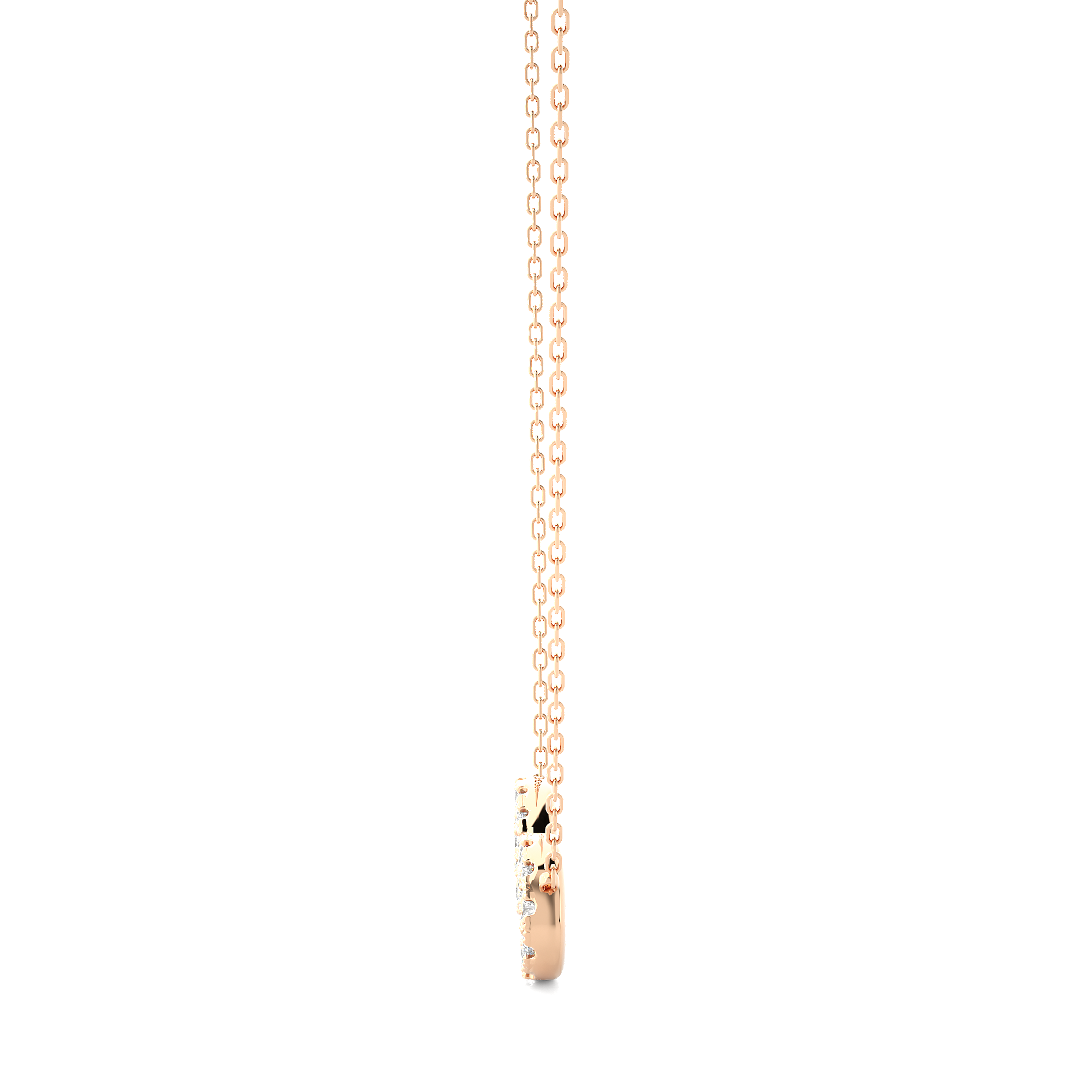 Rose Gold 0.39Ct Round Infini Diamond Pendant - Blu Diamonds