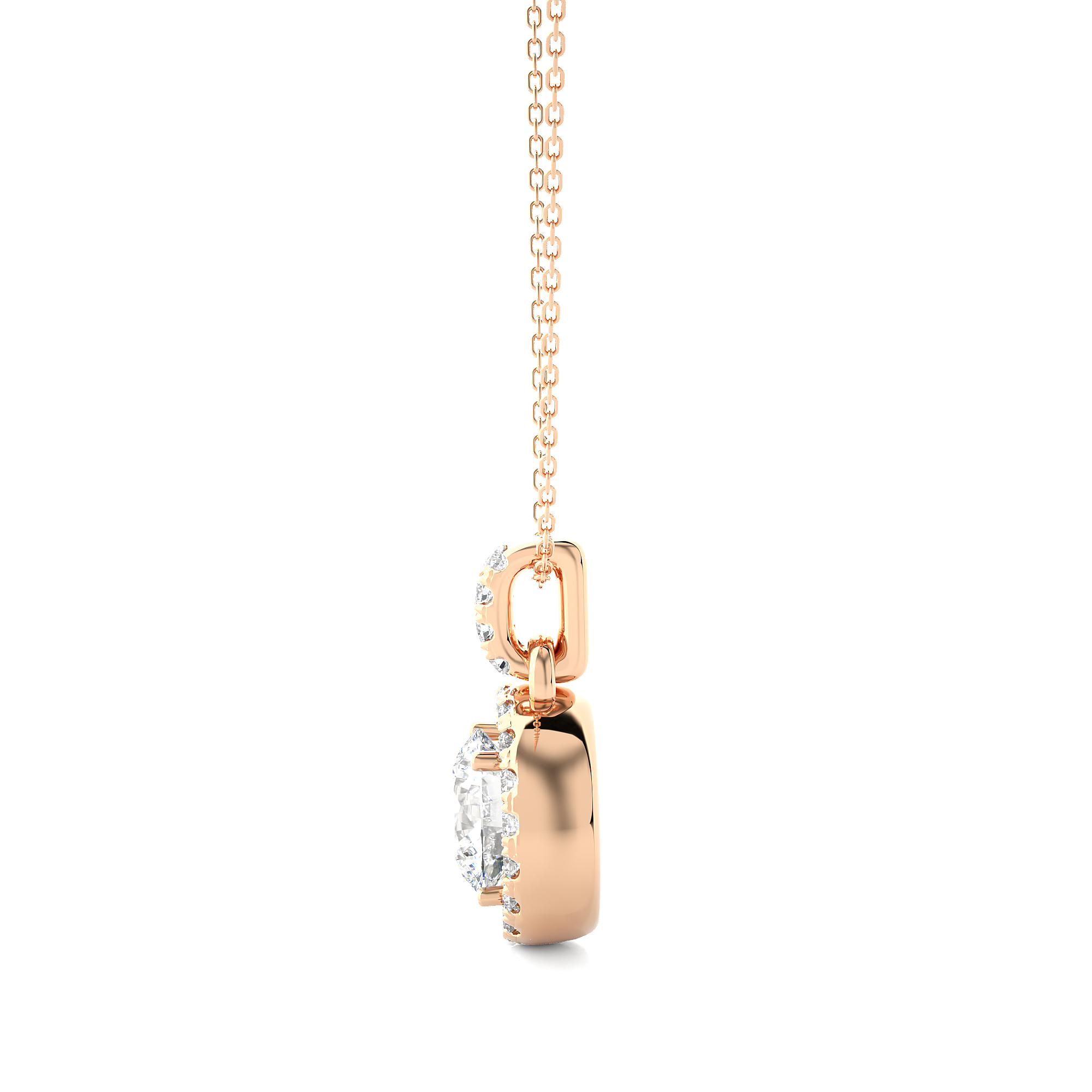 Rose Gold 1.52Ct Pear Cut Diamond Pendant - Blu Diamonds