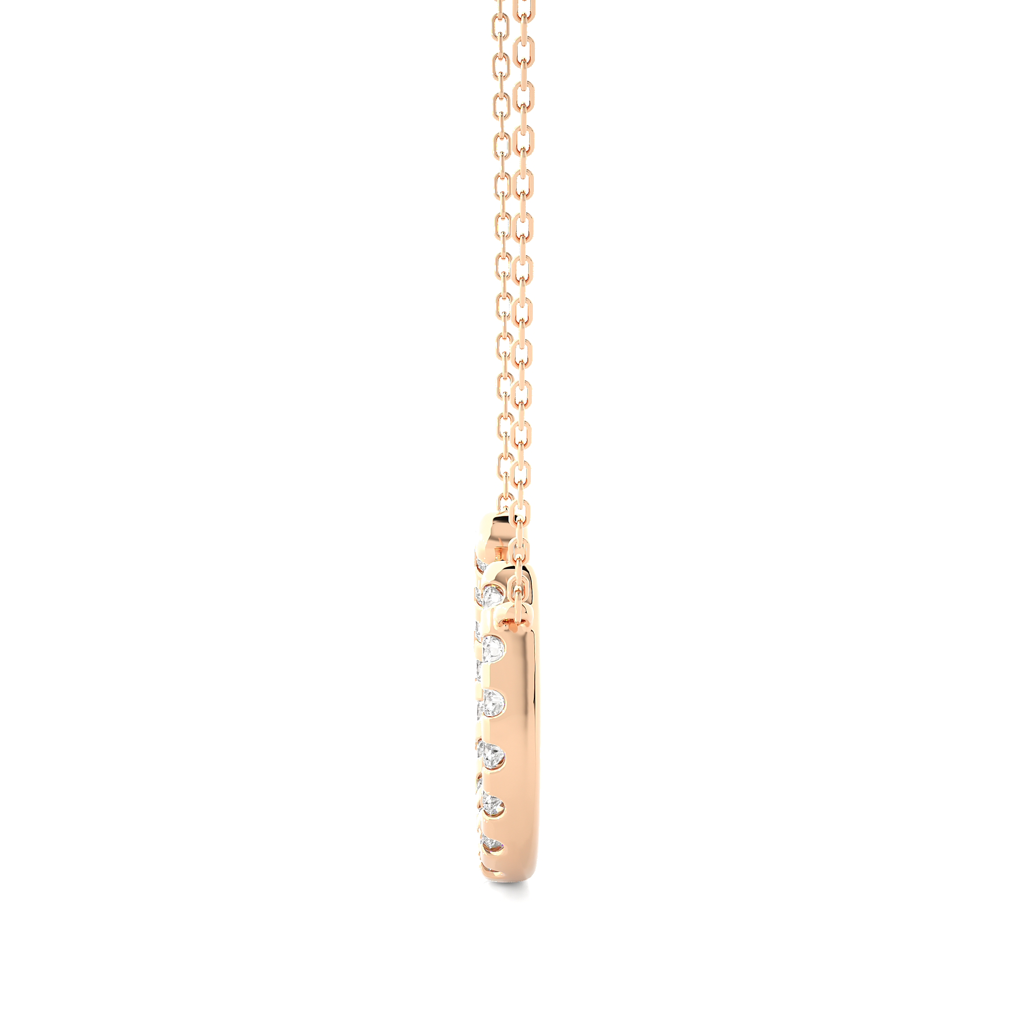 Rose Gold 0.26Ct Round Shaped Lab Grown Diamond Pendant - Blu Diamonds