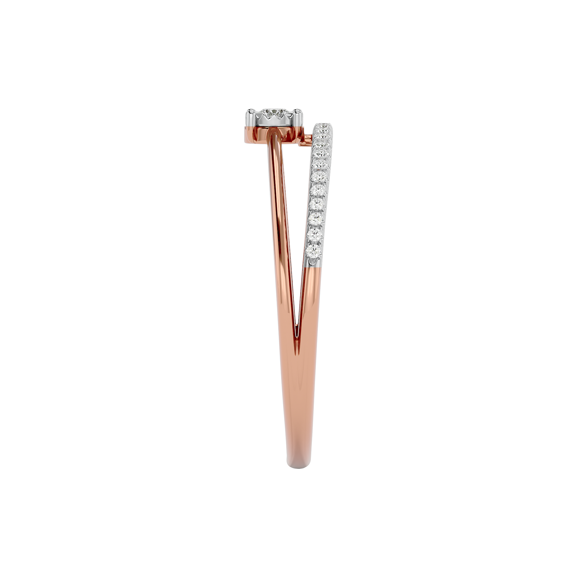 Round cut 0.13 Ct Lab Grown Diamond Ring in rose gold - Blu Diamonds