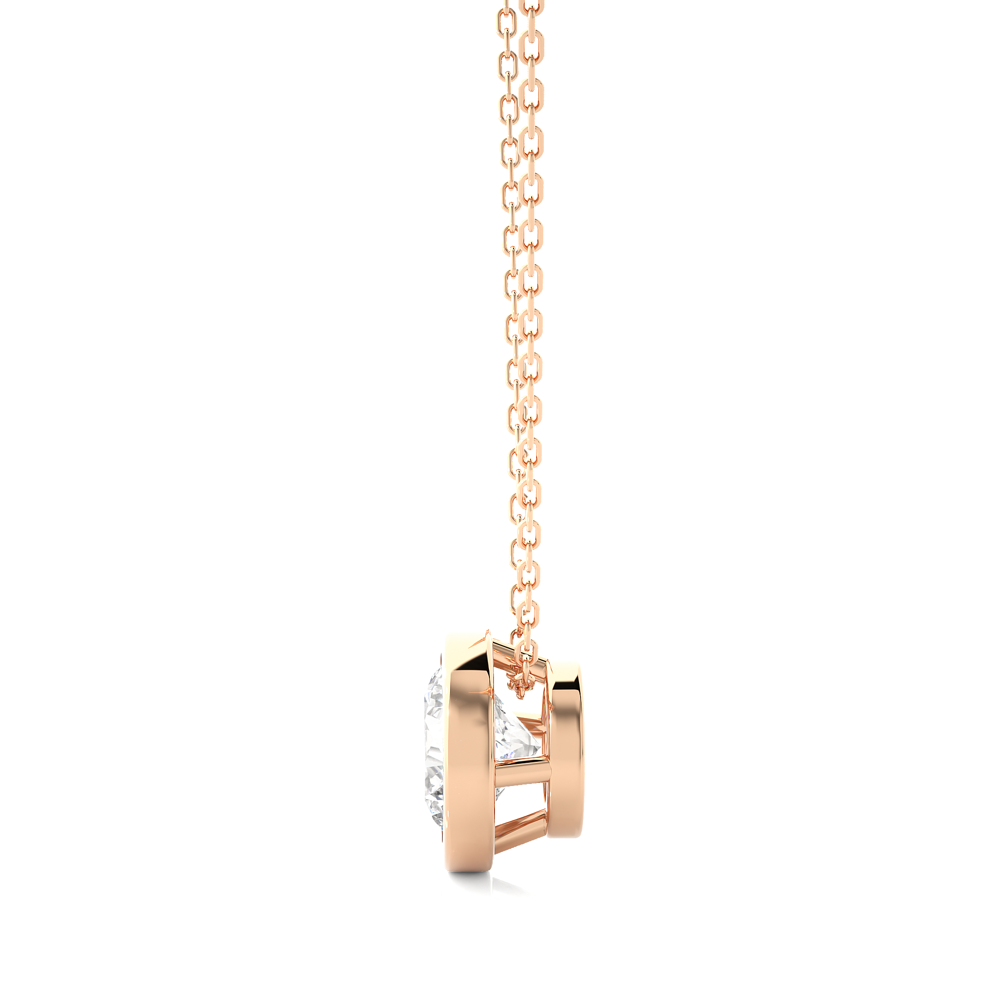 Rose Gold 1.08Ct Princess Cut Diamond Pendant - Blu Diamonds