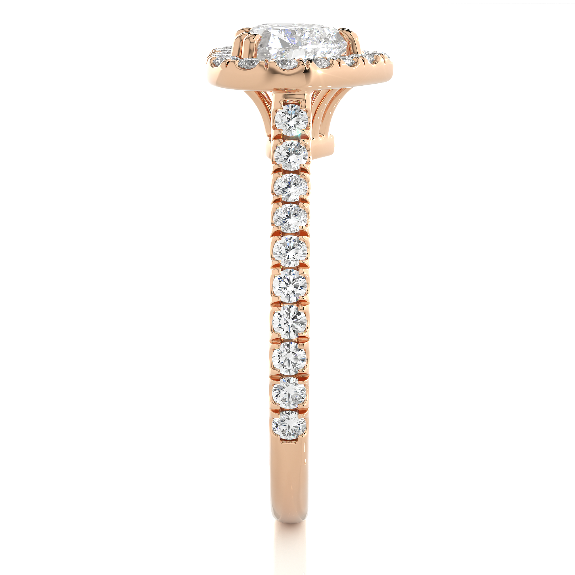 1.33 Ct Heart Shaped Rose Gold Solitaire Diamond Ring - Blu Diamonds