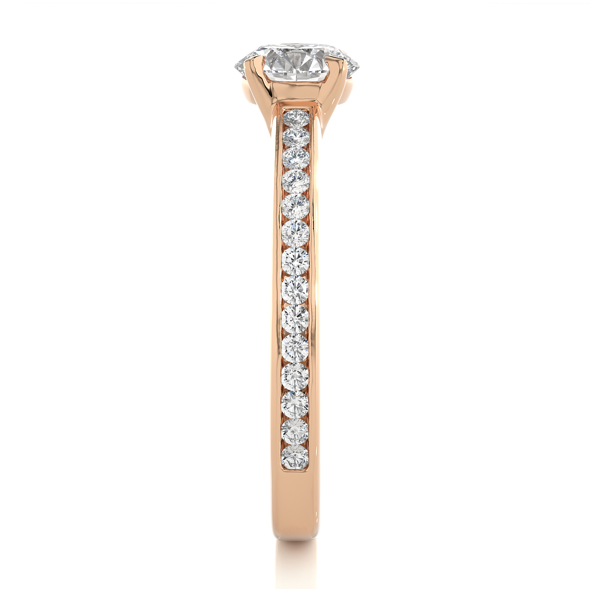 1.27Ct Solitaire Round Diamond Ring in Rose Gold - Blu Diamonds