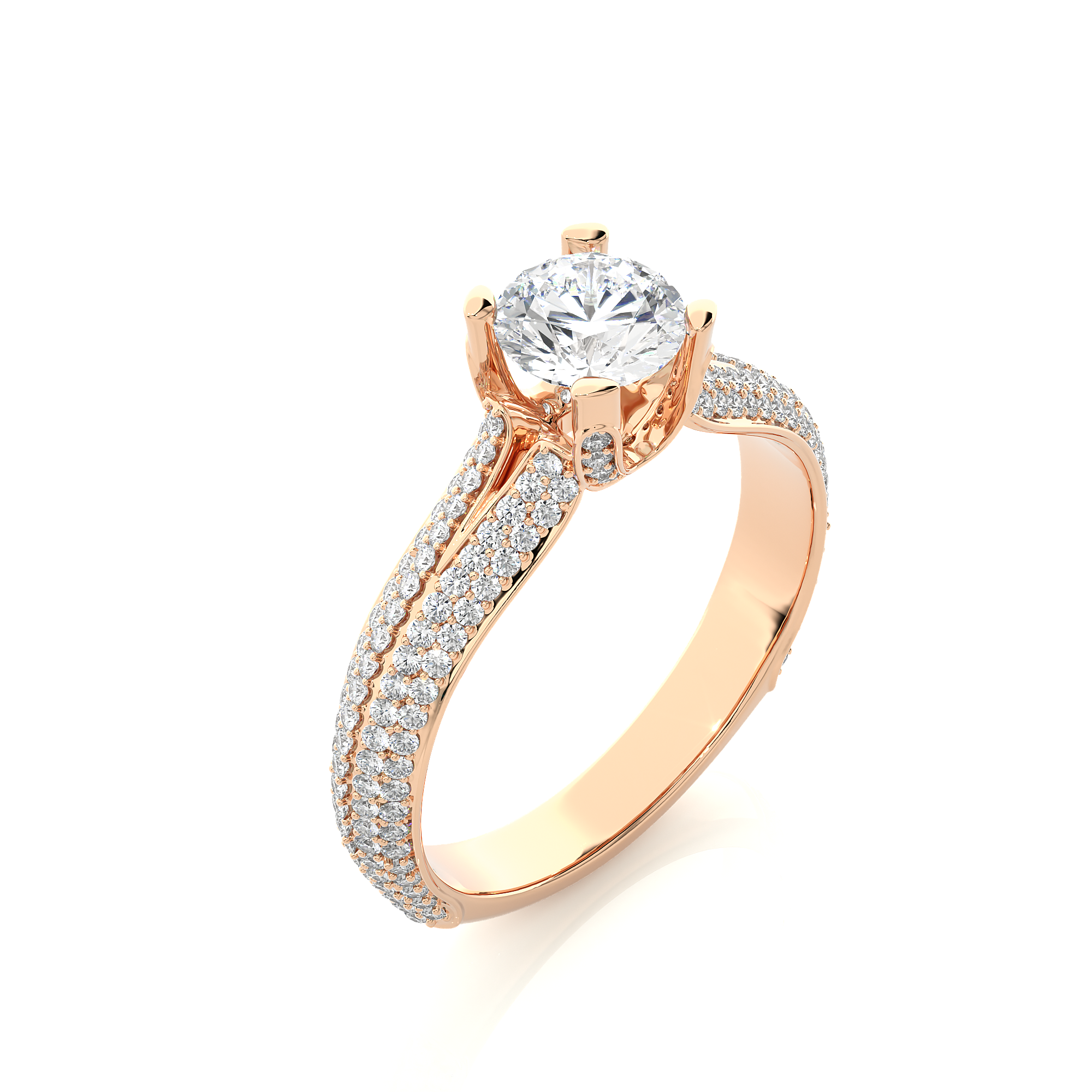 Crystal Crest Solitaire Lab Grown Diamond Ring