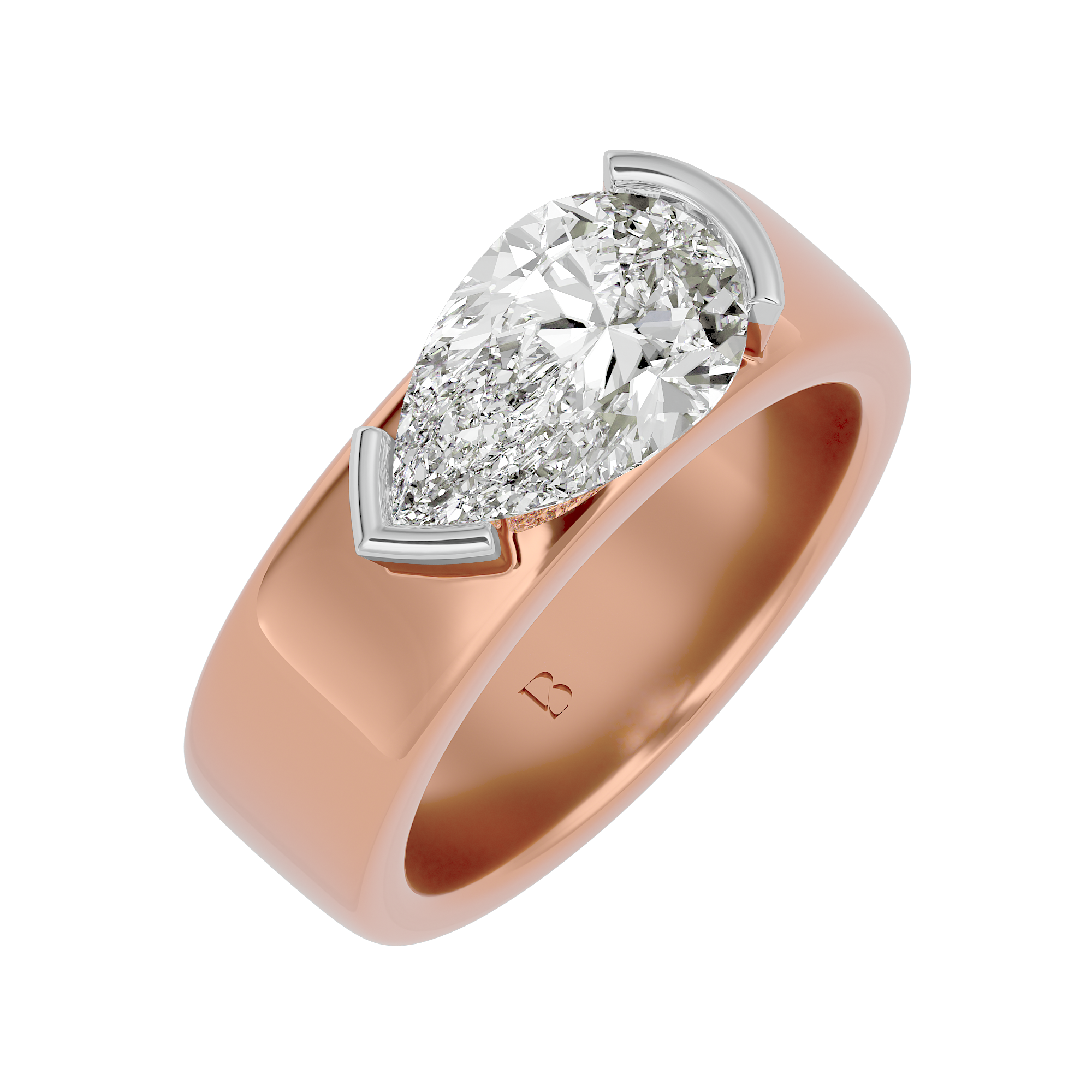 Ethereal Pear Sparkle White Gold Ring