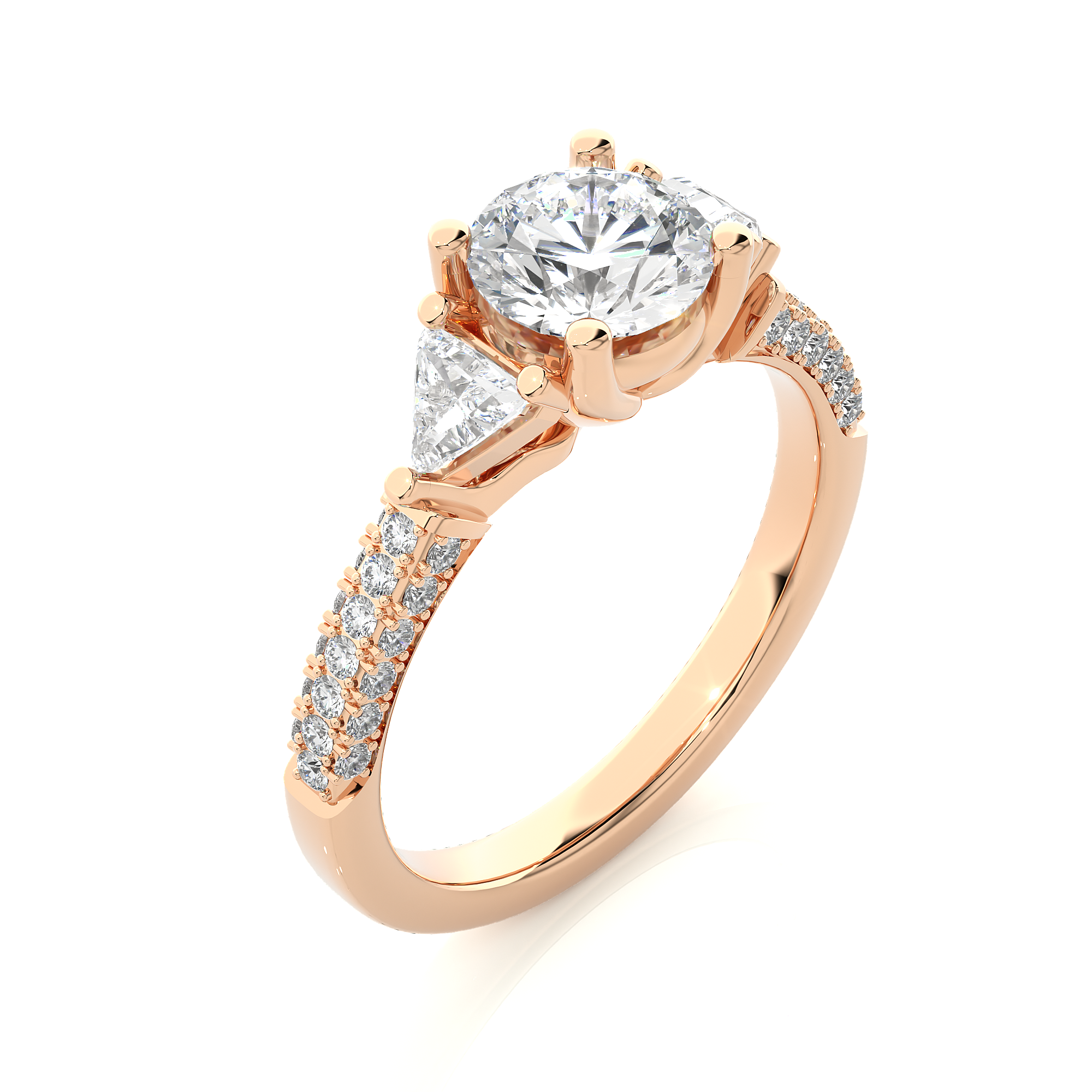 1.63 Ct Round Solitaire Diamond Rose Gold Ring - Blu Diamonds
