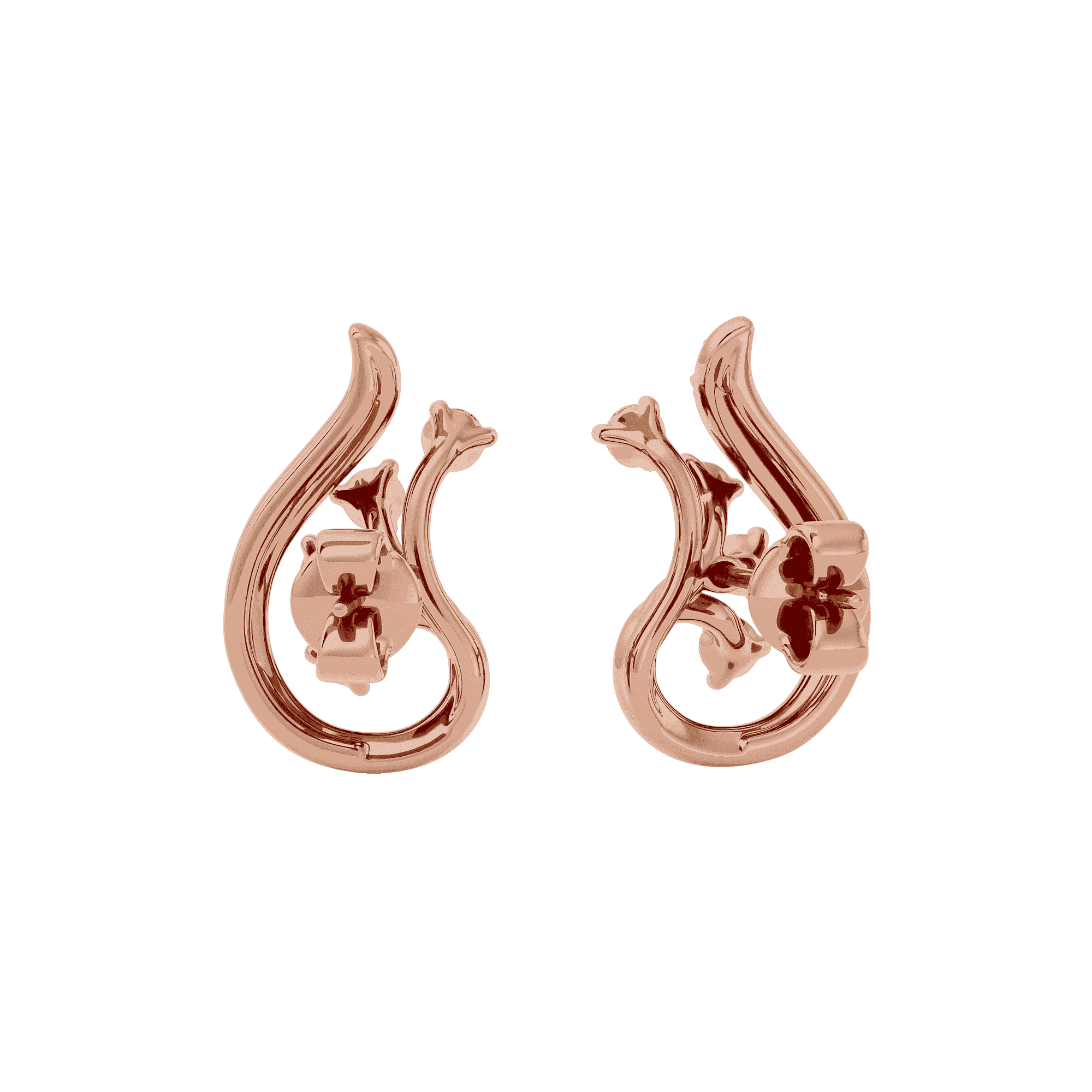 Rose Gold 0.19Ct Diamond Earring - Blu Diamonds