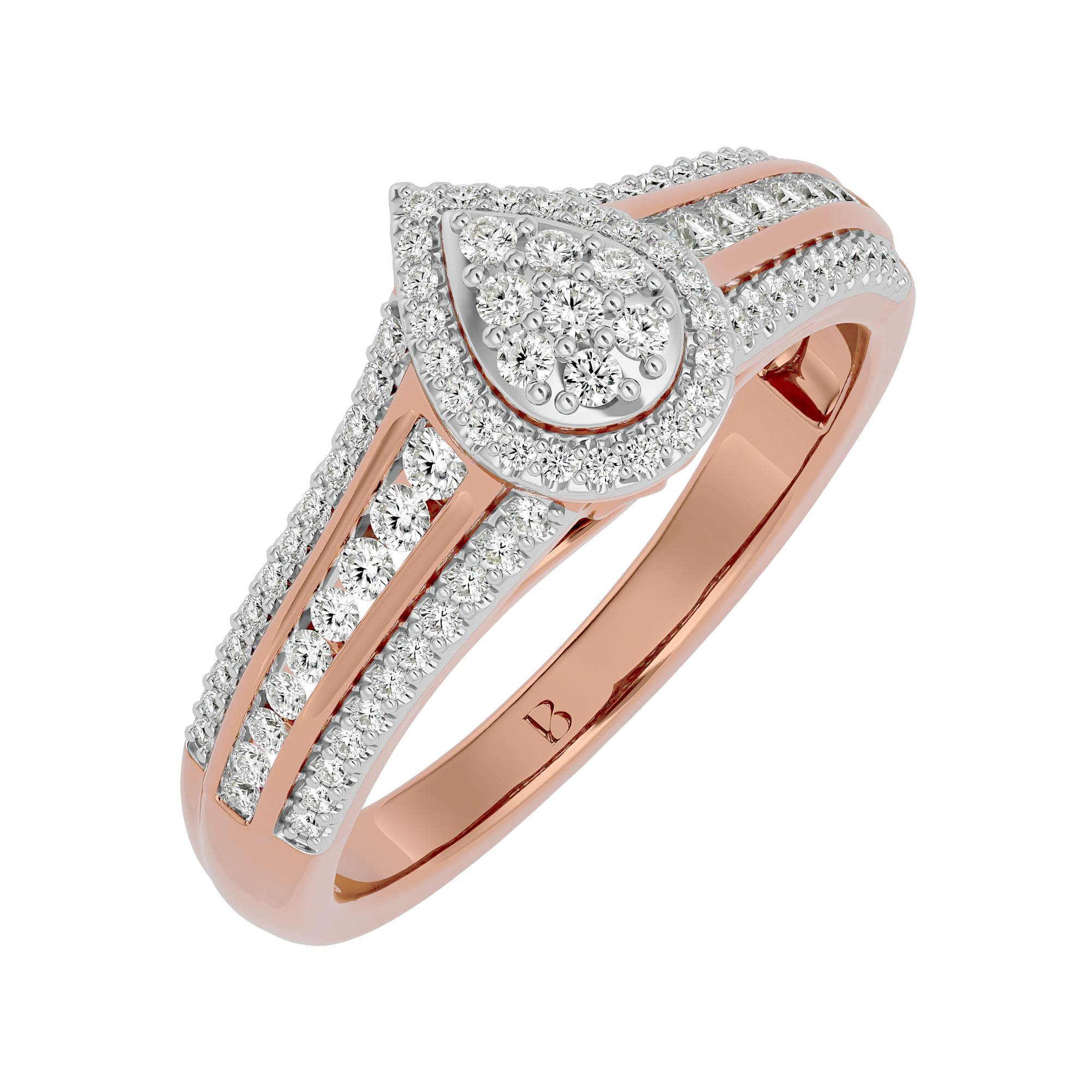 0.53Ct Round Shaped Engagement Ring in Rose Gold - Blu Diamonds